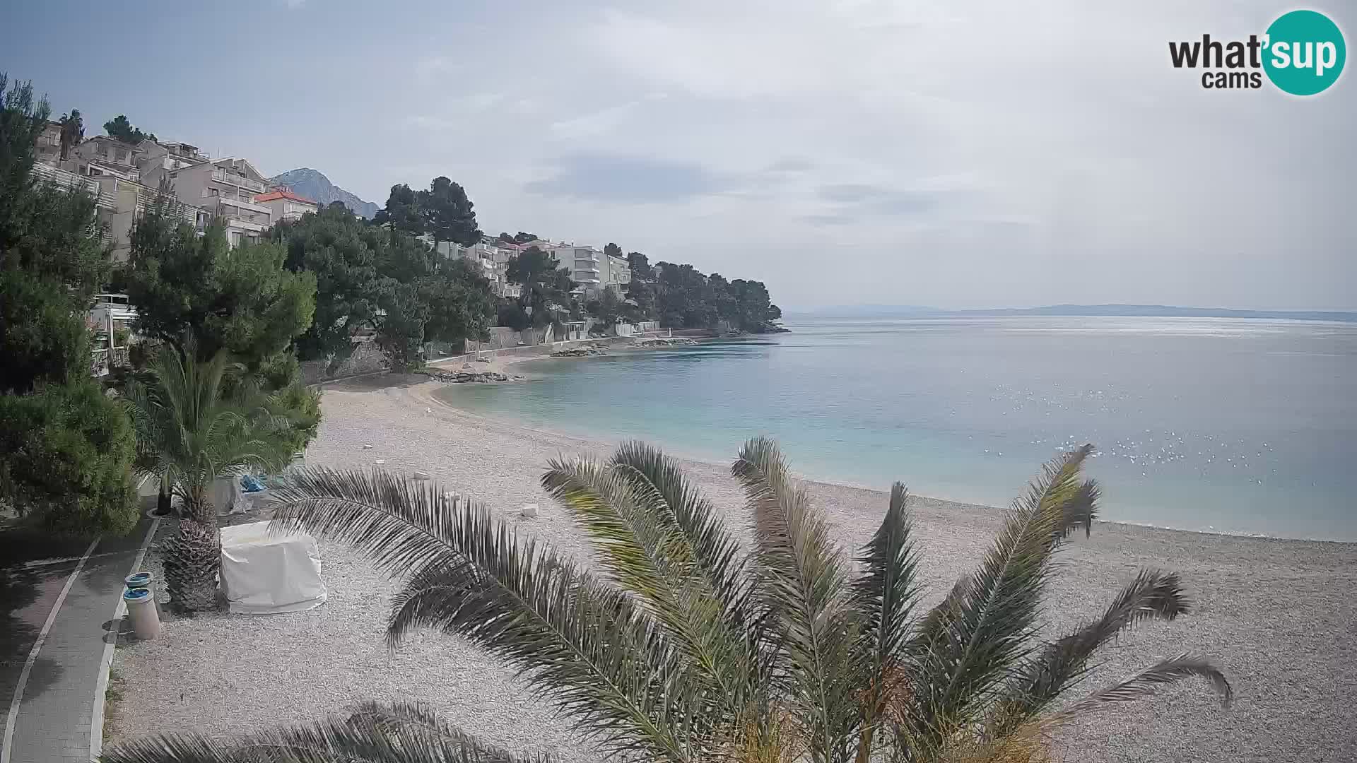 Spletna kamera Plaža Lučica Brela – Pogled v živo na Jadransko obalo