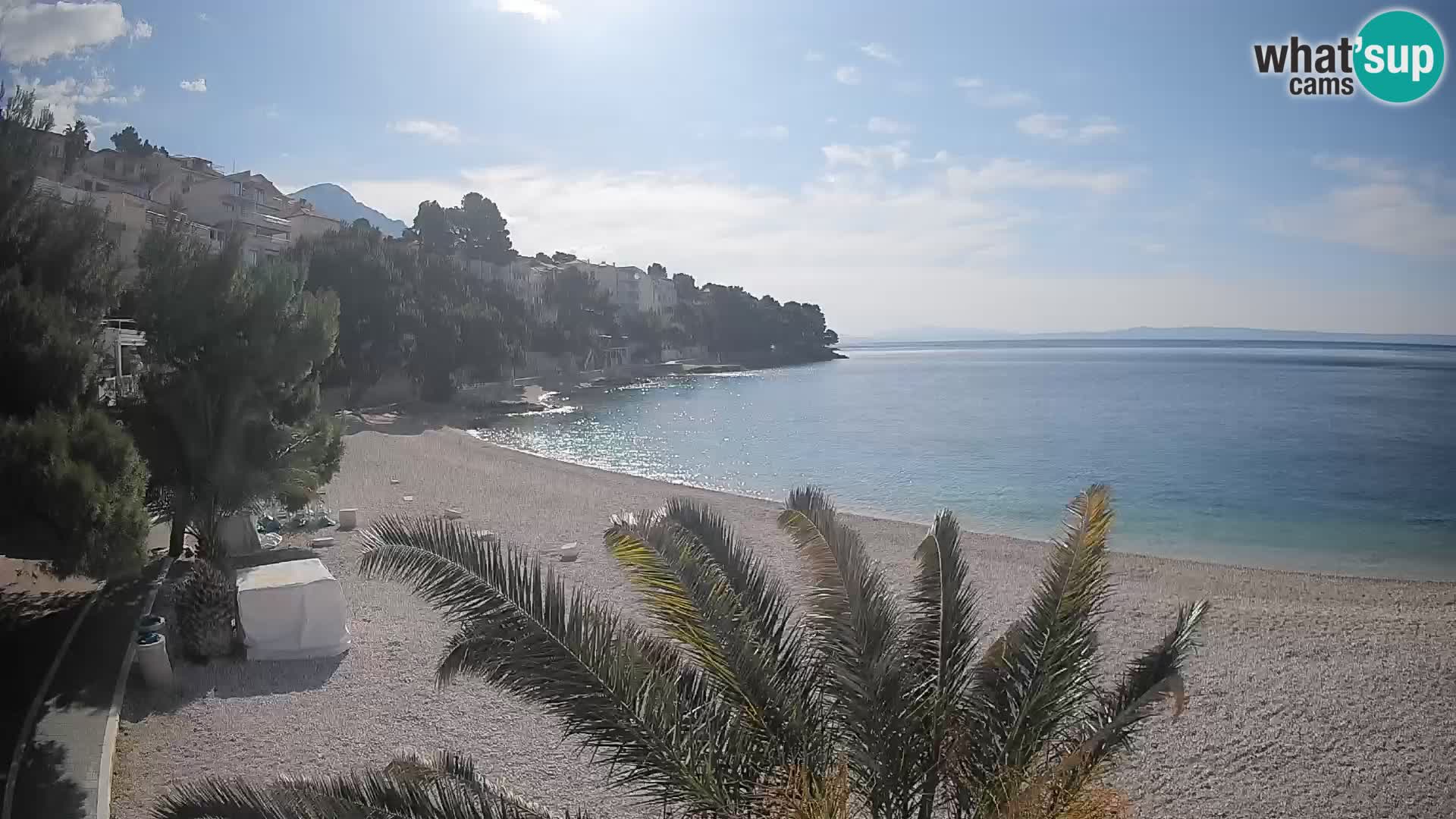 Web kamera Plaža Lučica Brela – Pogled uživo na jadransku obalu