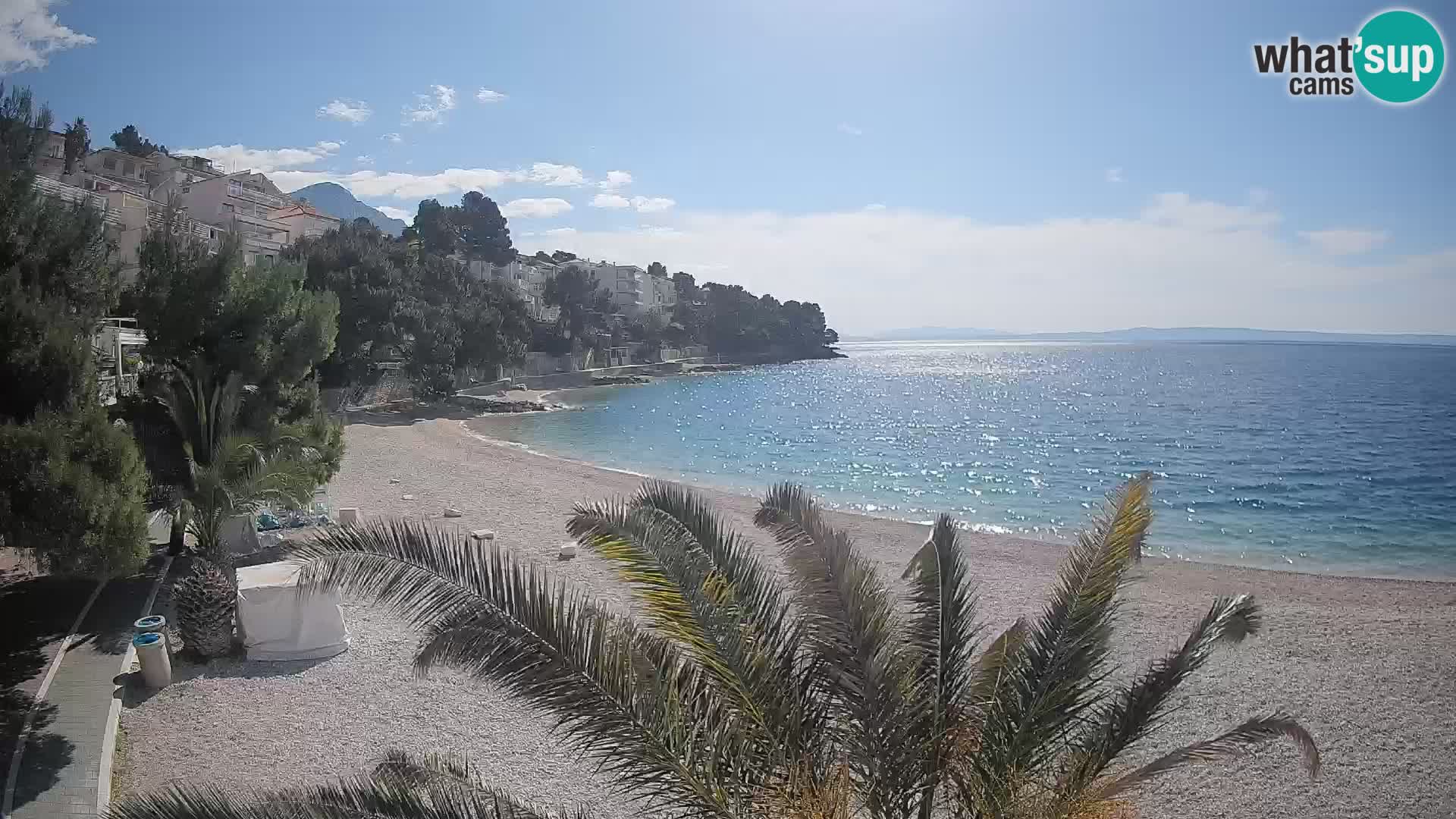 Spletna kamera Plaža Lučica Brela – Pogled v živo na Jadransko obalo