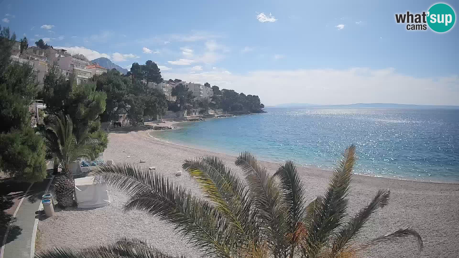 Web kamera Plaža Lučica Brela – Pogled uživo na jadransku obalu