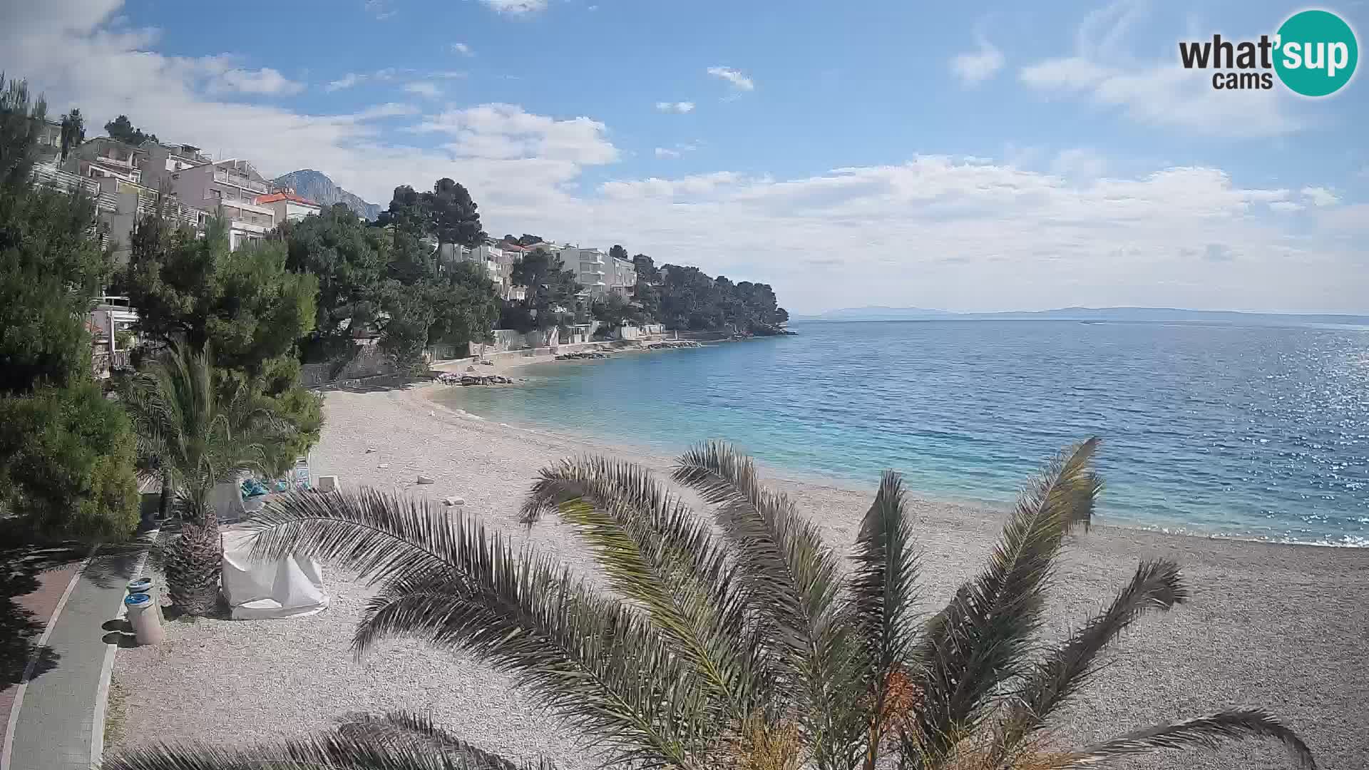 Spletna kamera Plaža Lučica Brela – Pogled v živo na Jadransko obalo