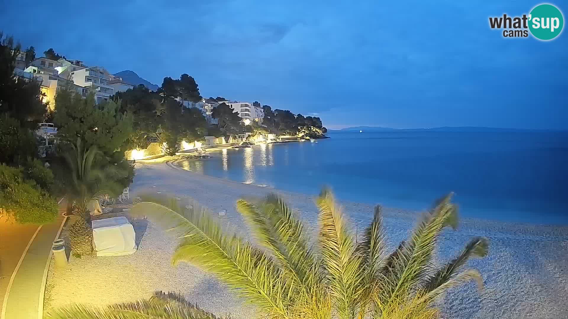 Webcam Lučica Strand Beach Brela – Liveblick von der Adriaküste