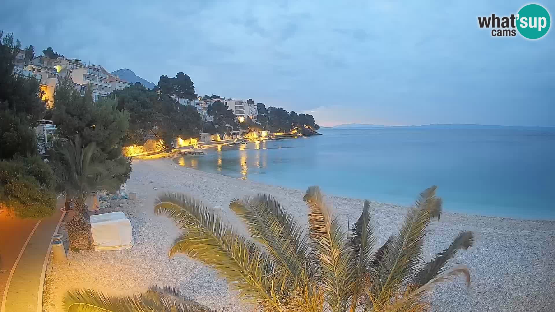 Webcam Plage Lučica Brela – Vue en direct sur la côte adriatique