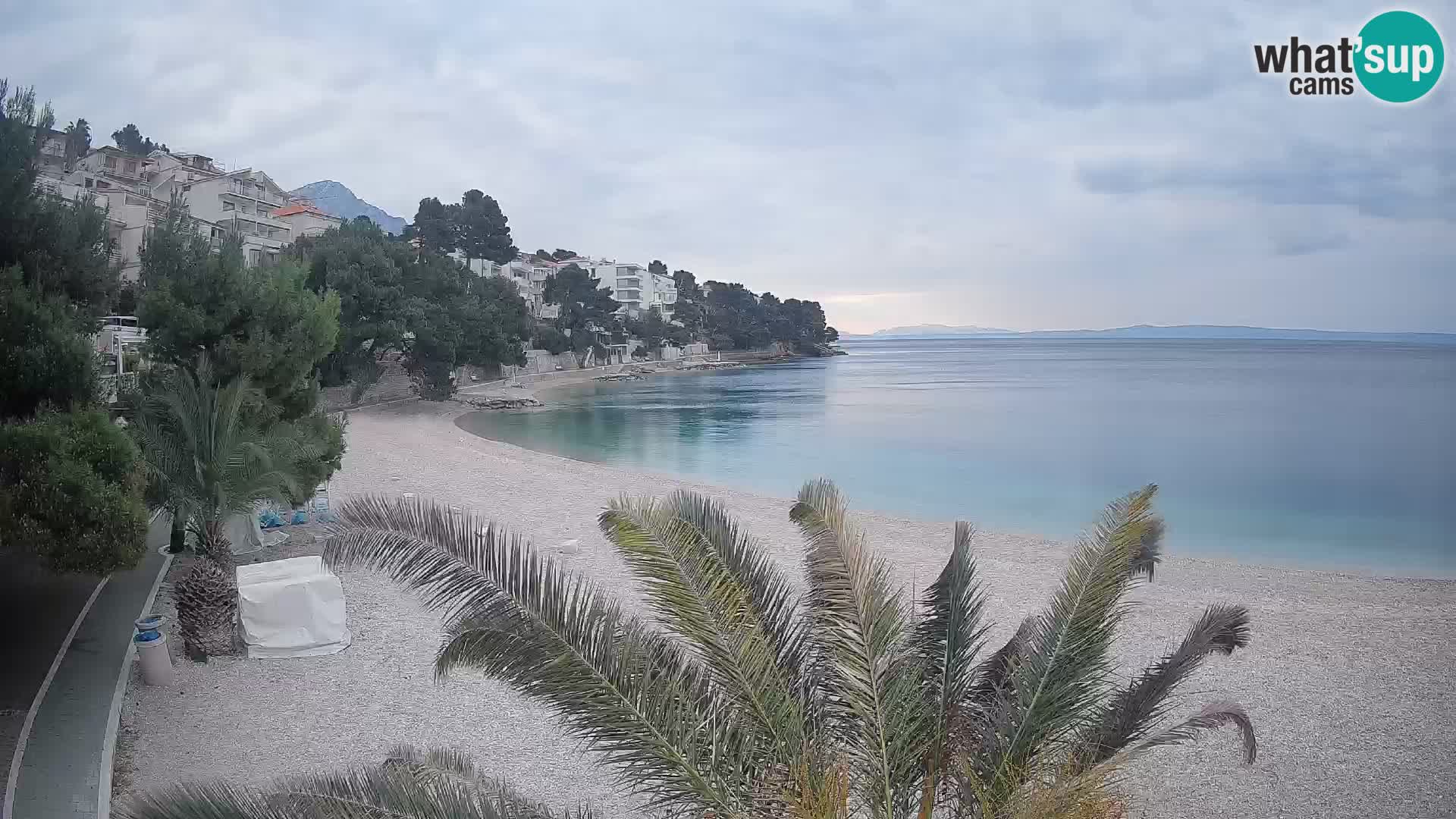 Webcam Plage Lučica Brela – Vue en direct sur la côte adriatique