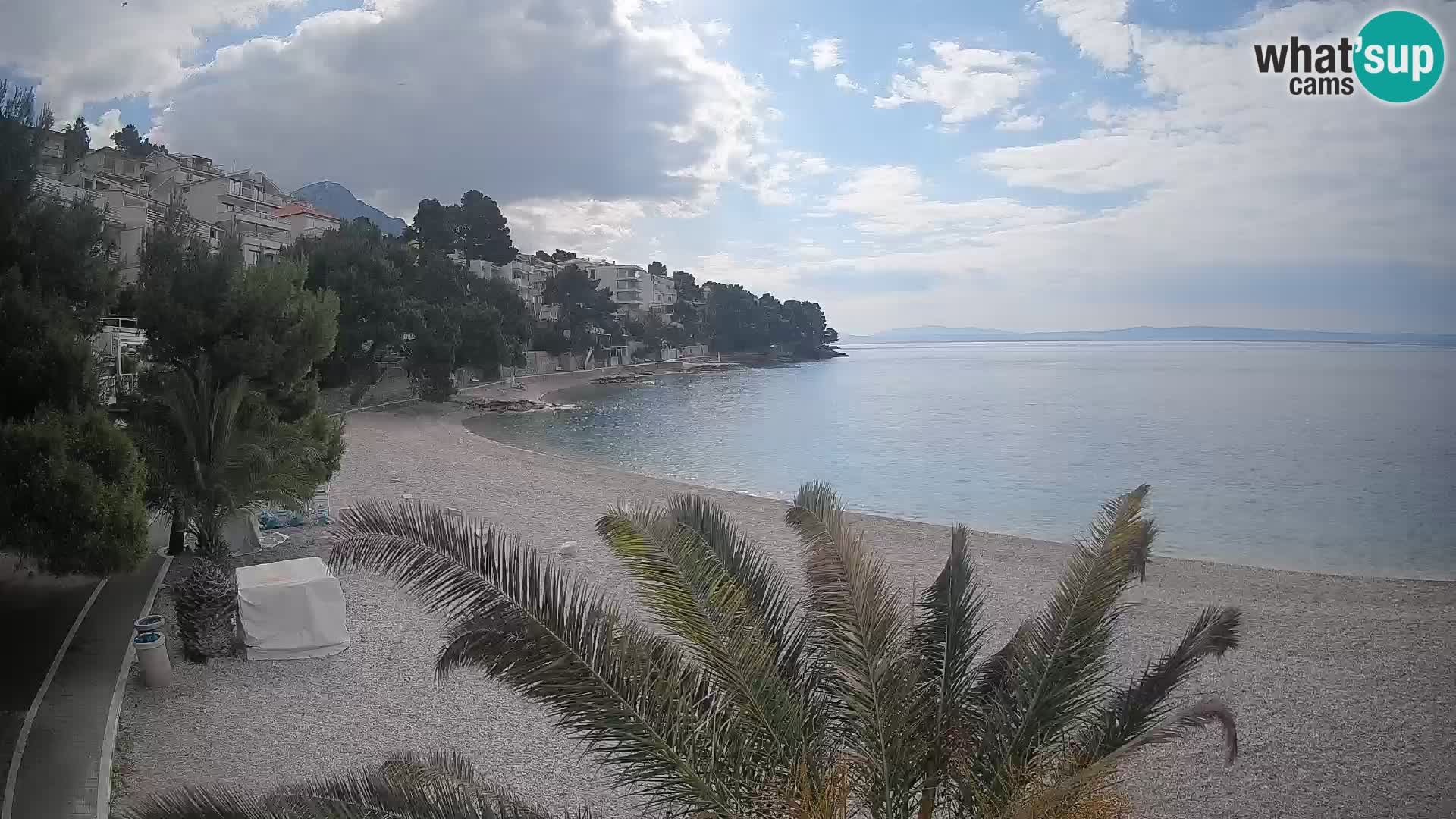 Webcam Lučica Strand Beach Brela – Liveblick von der Adriaküste