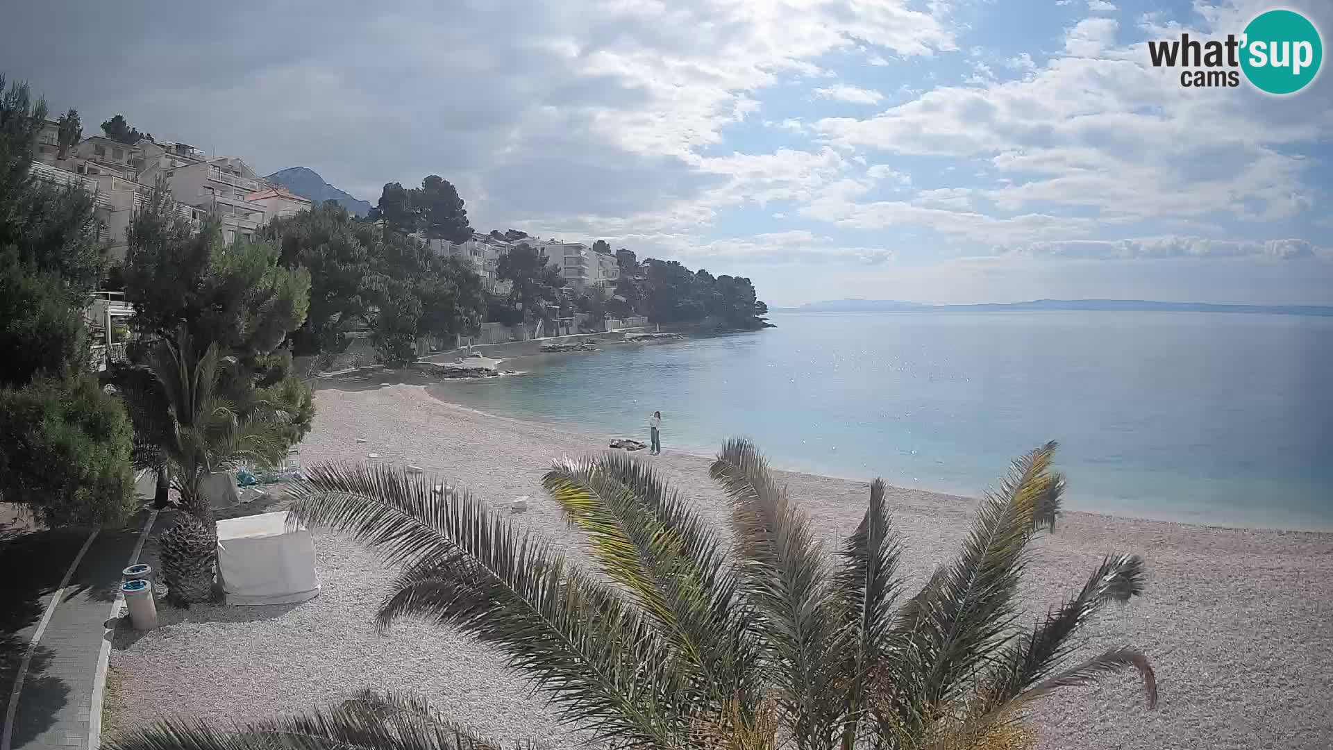 Web kamera Plaža Lučica Brela – Pogled uživo na jadransku obalu