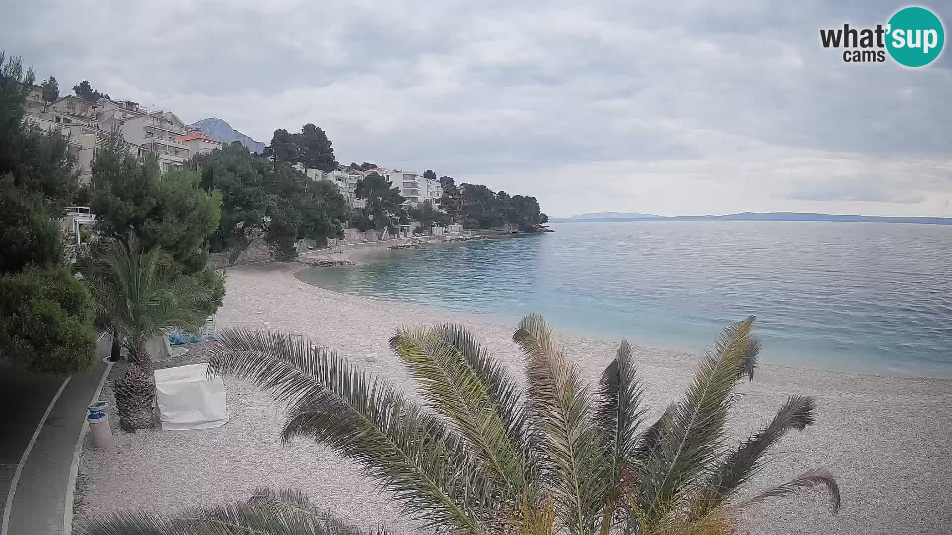 Webcam Spiaggia Lučica Brela – Vista live sulla costa adriatica