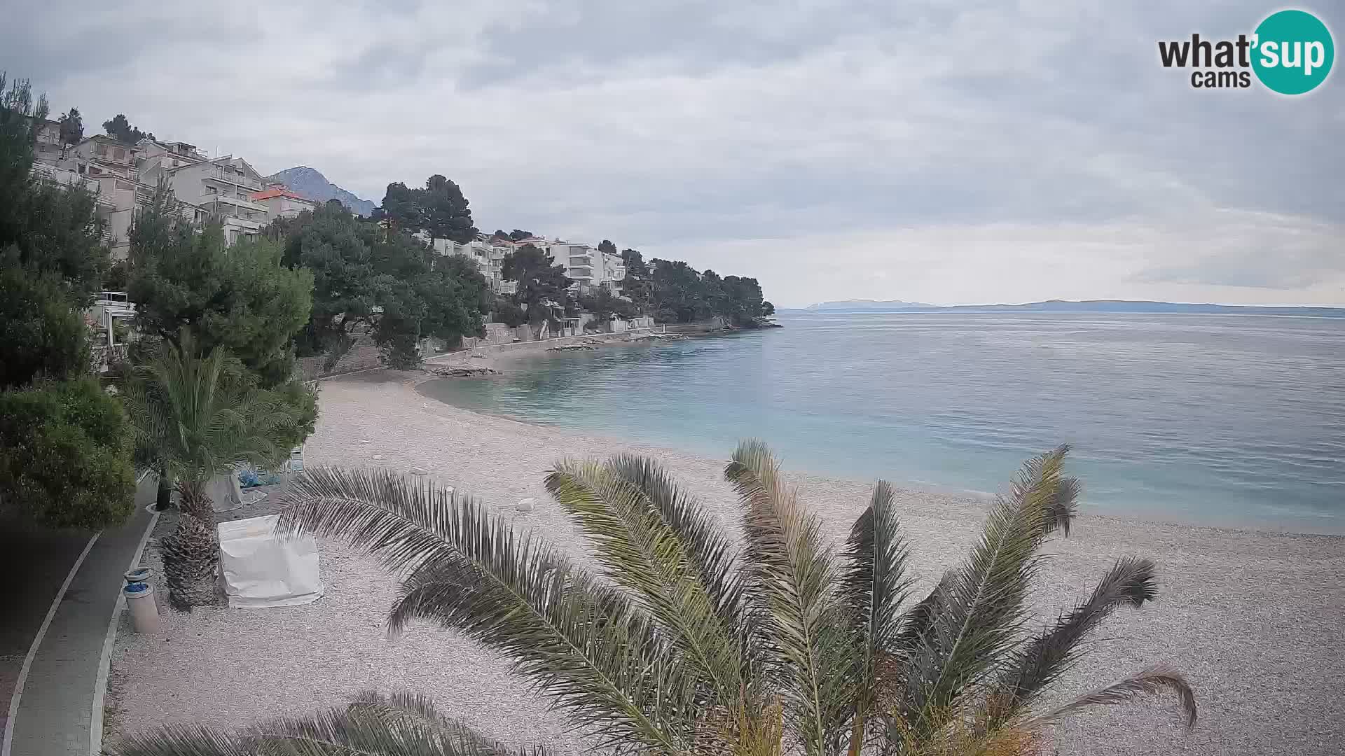 Webcam Spiaggia Lučica Brela – Vista live sulla costa adriatica