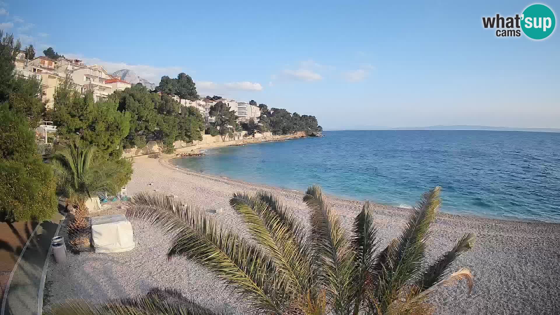 Webcam Lučica Strand Beach Brela – Liveblick von der Adriaküste
