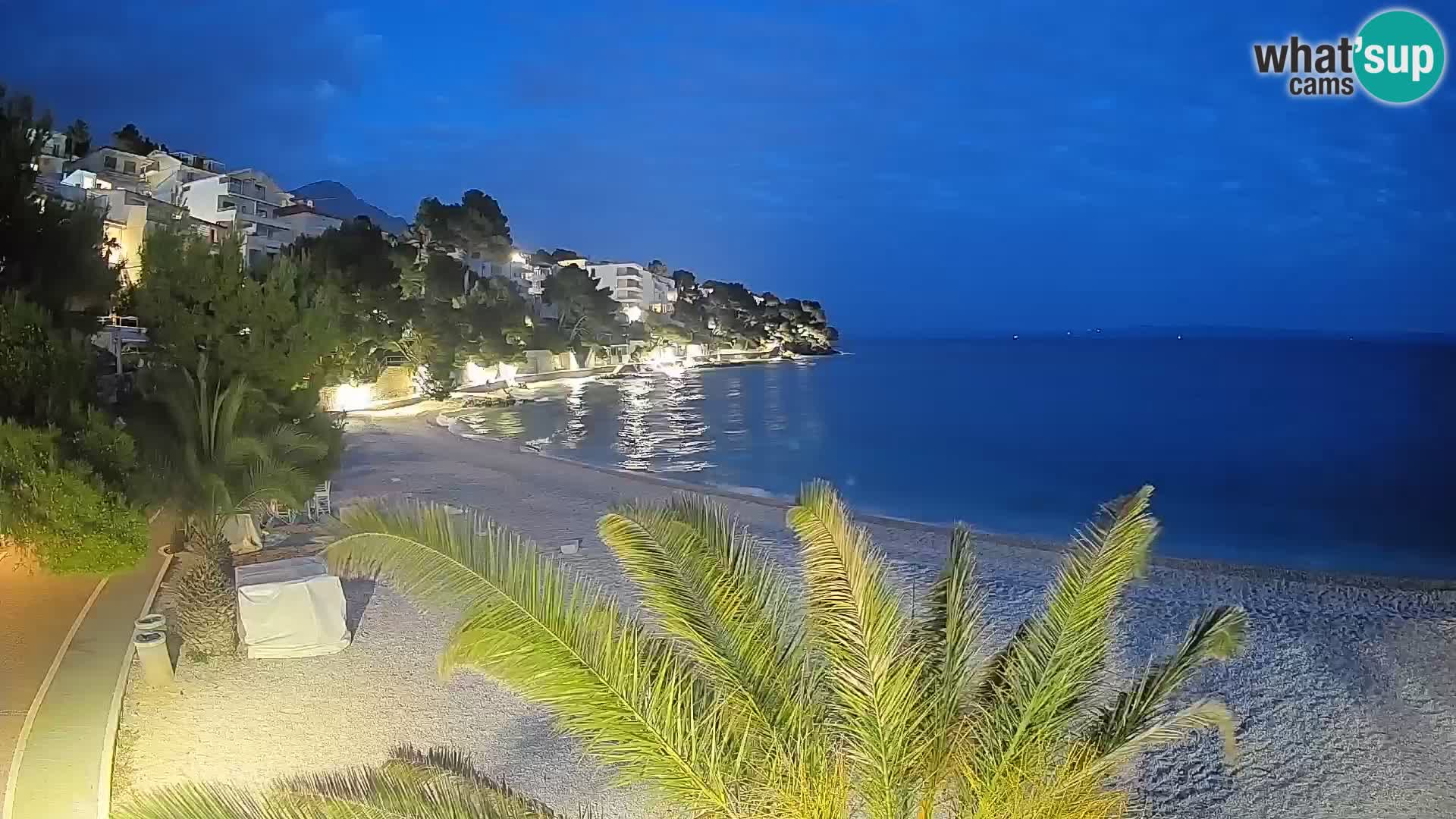 Webcam Plage Lučica Brela – Vue en direct sur la côte adriatique