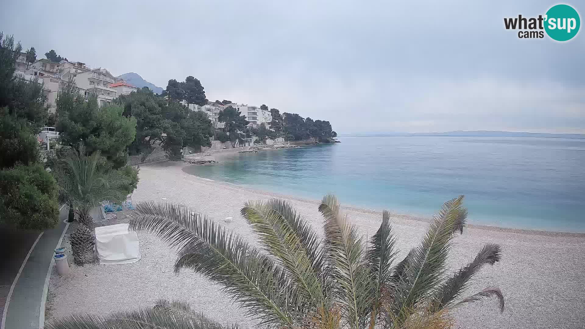 Webcam Spiaggia Lučica Brela – Vista live sulla costa adriatica