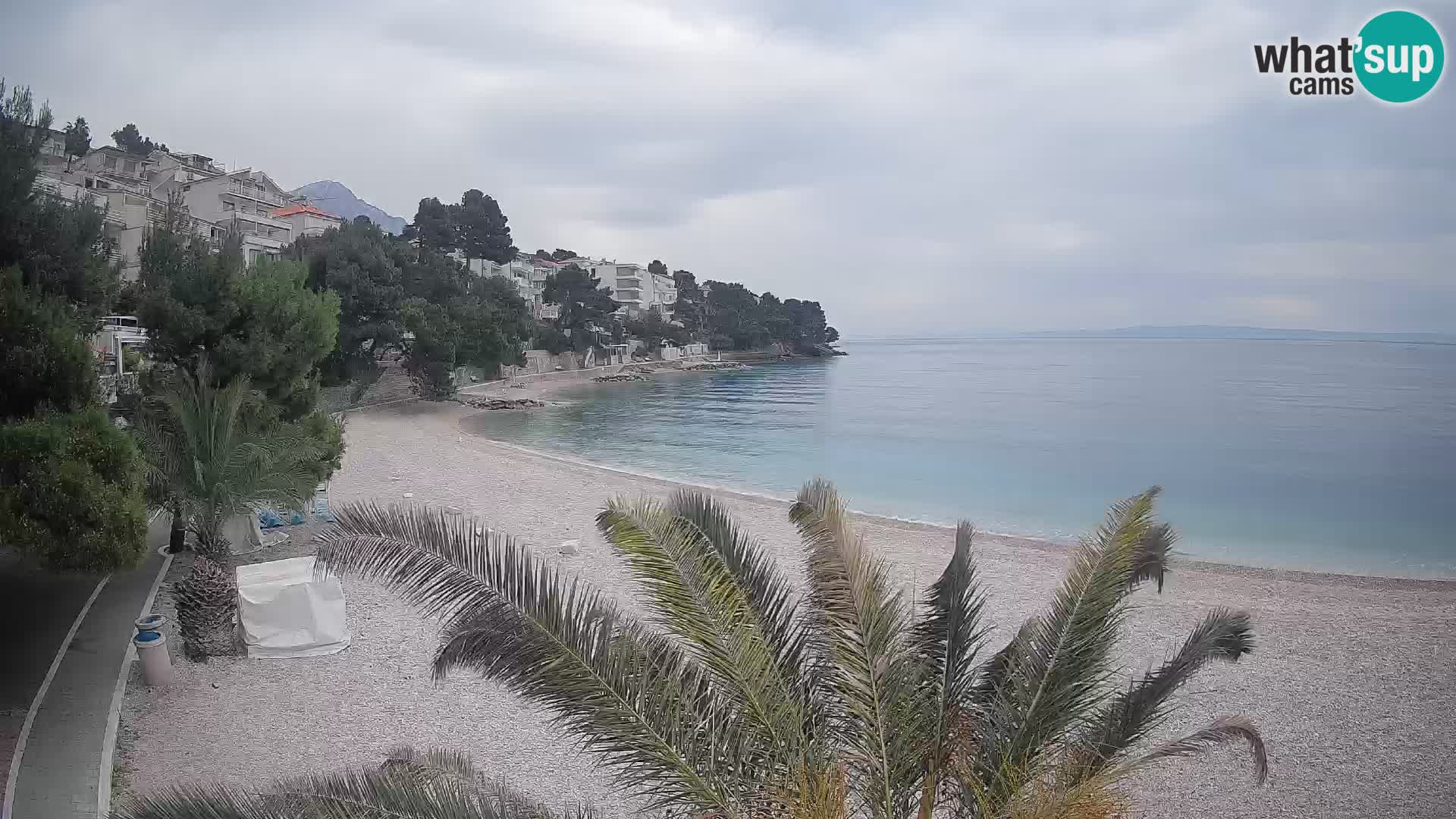 Webcam Lučica Strand Beach Brela – Liveblick von der Adriaküste