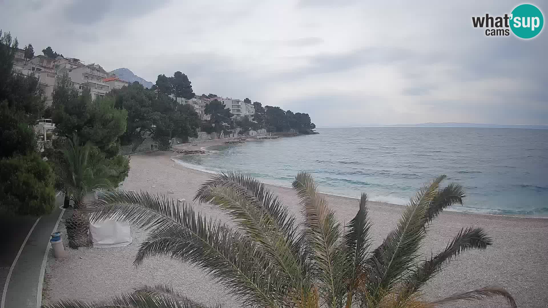 Webcam Lučica Strand Beach Brela – Liveblick von der Adriaküste