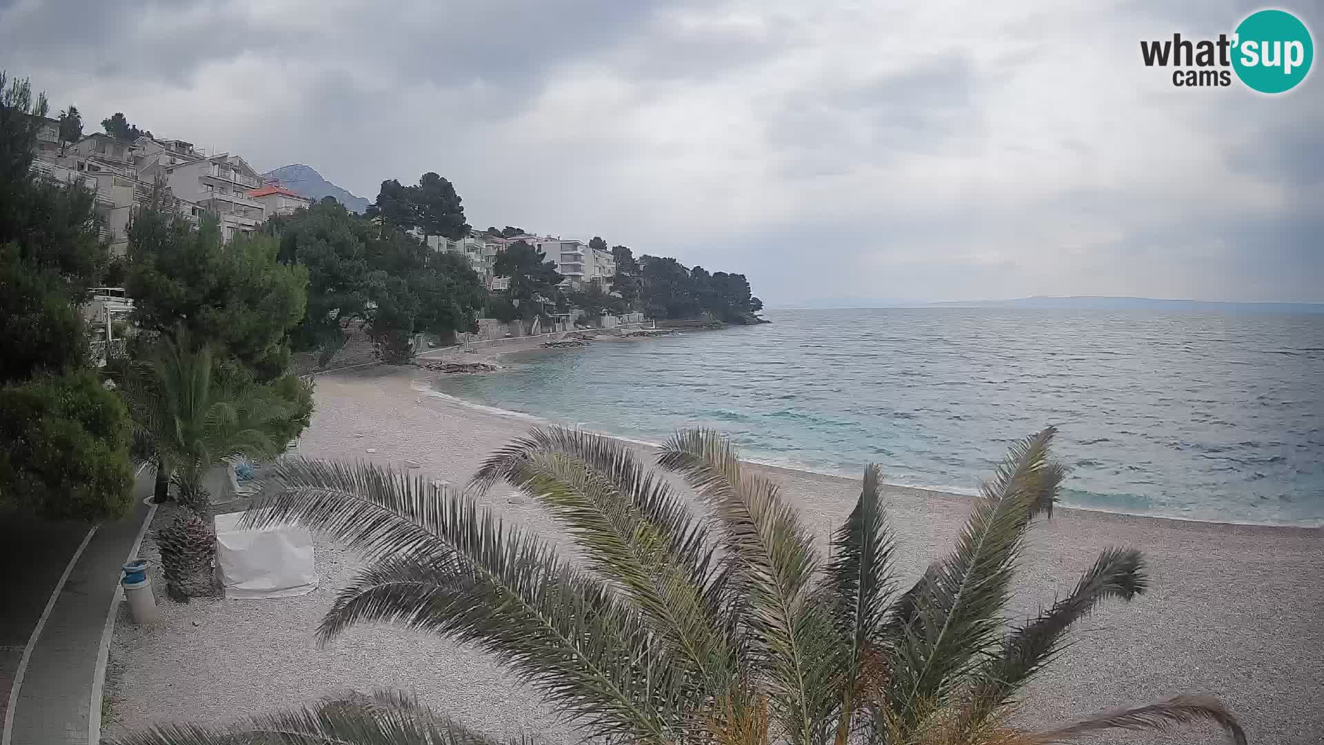 Webcam Lučica Strand Beach Brela – Liveblick von der Adriaküste