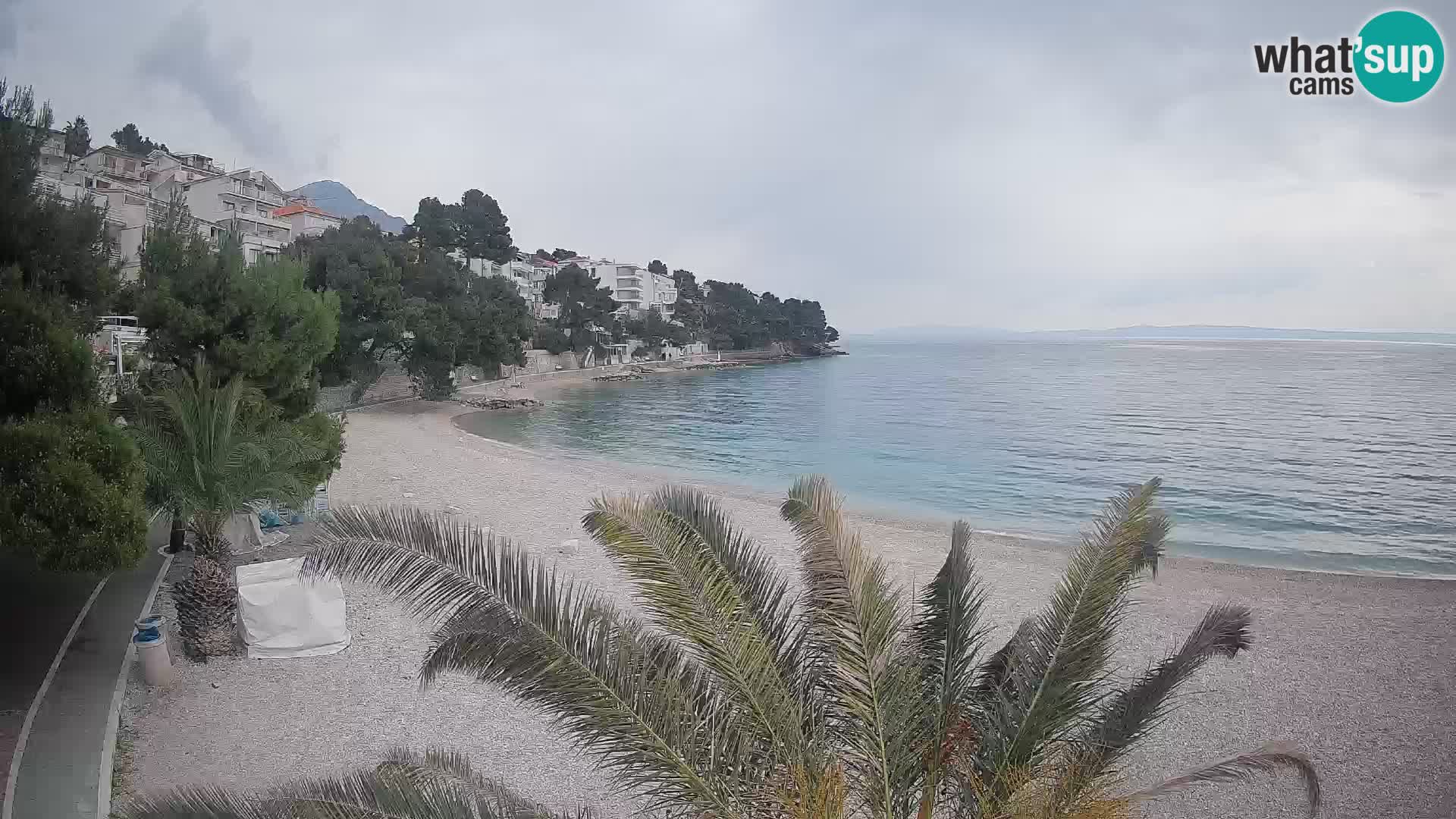 Webcam Spiaggia Lučica Brela – Vista live sulla costa adriatica