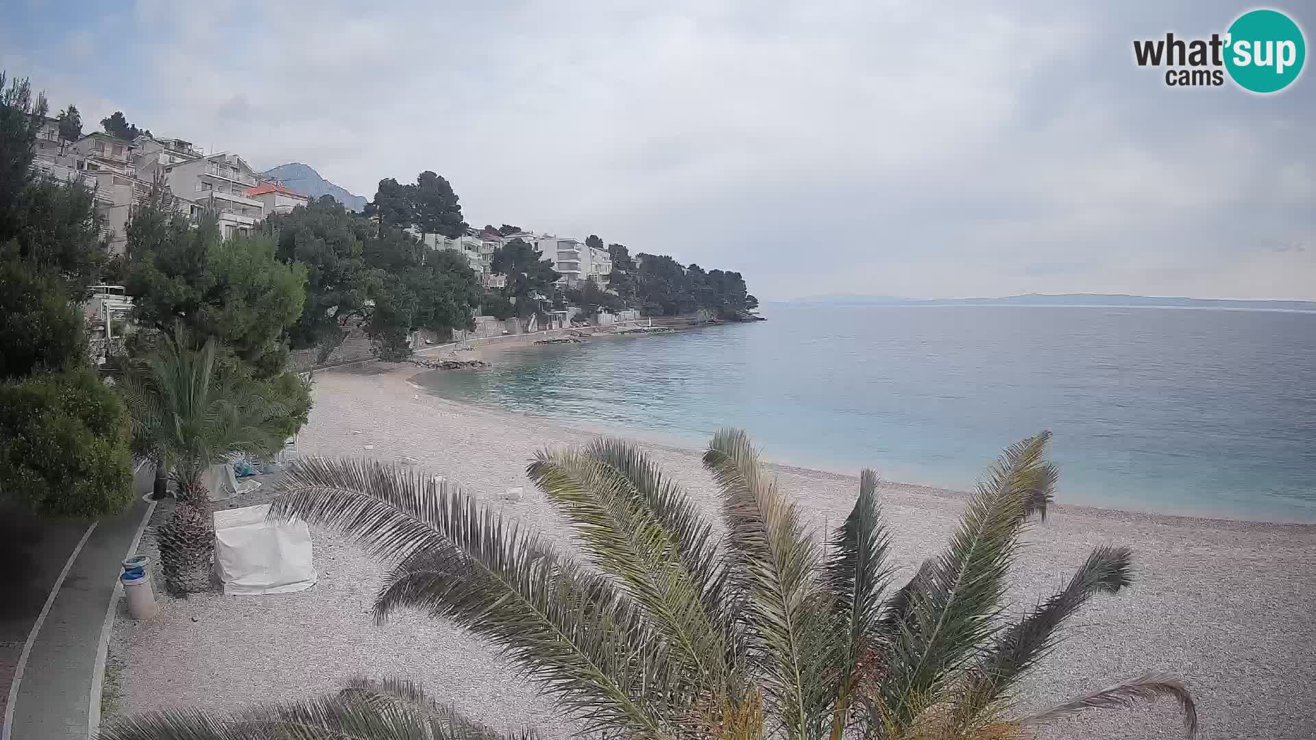 Webcam Lučica Strand Beach Brela – Liveblick von der Adriaküste