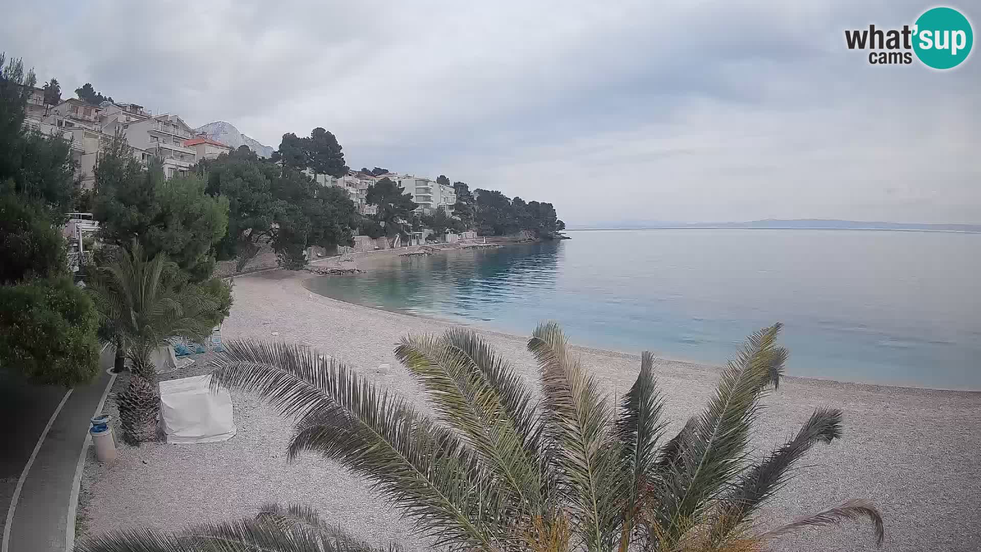 Webcam Lučica Strand Beach Brela – Liveblick von der Adriaküste