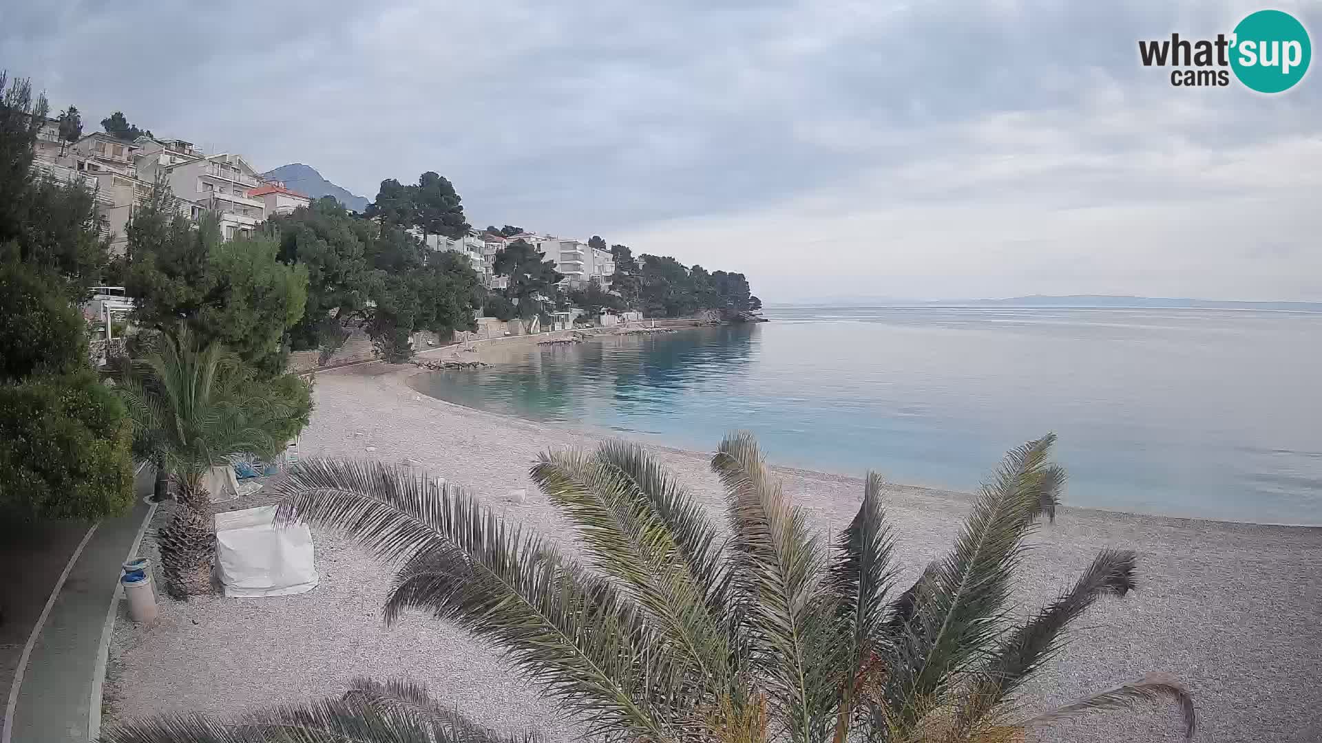 Webcam Lučica Strand Beach Brela – Liveblick von der Adriaküste