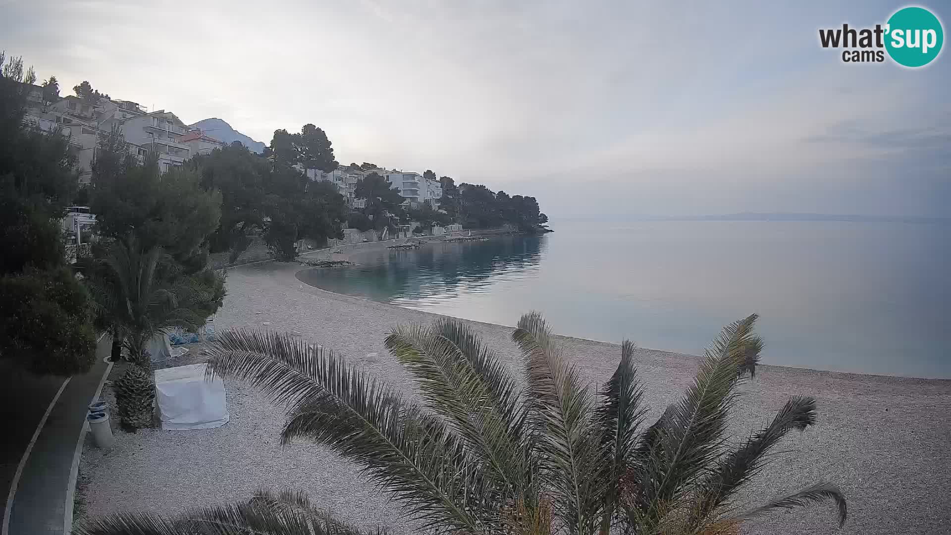 Webcam Lučica Strand Beach Brela – Liveblick von der Adriaküste