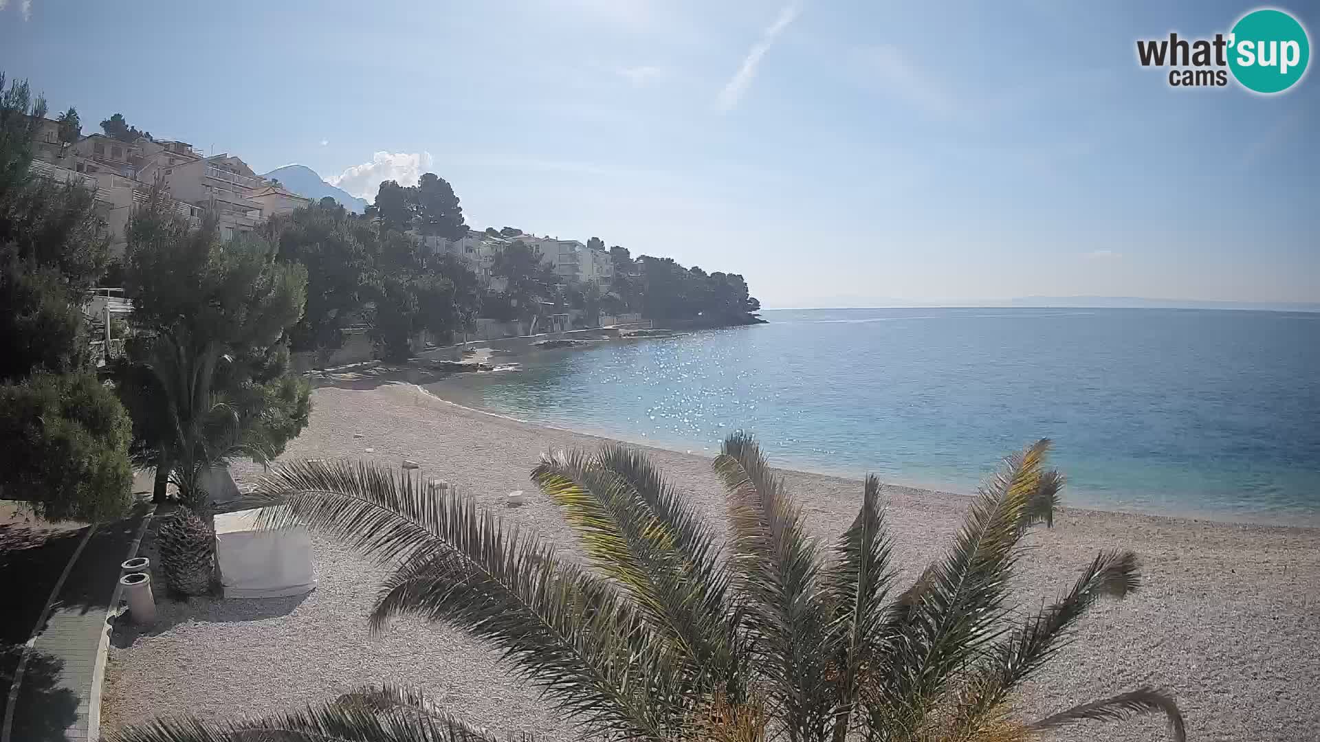 Webcam Lučica Strand Beach Brela – Liveblick von der Adriaküste