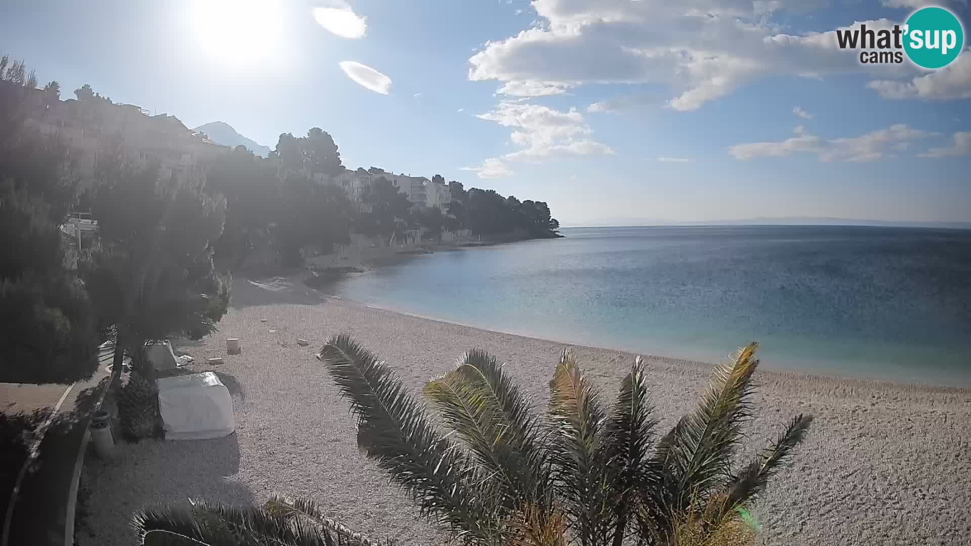 Webcam Lučica Strand Beach Brela – Liveblick von der Adriaküste