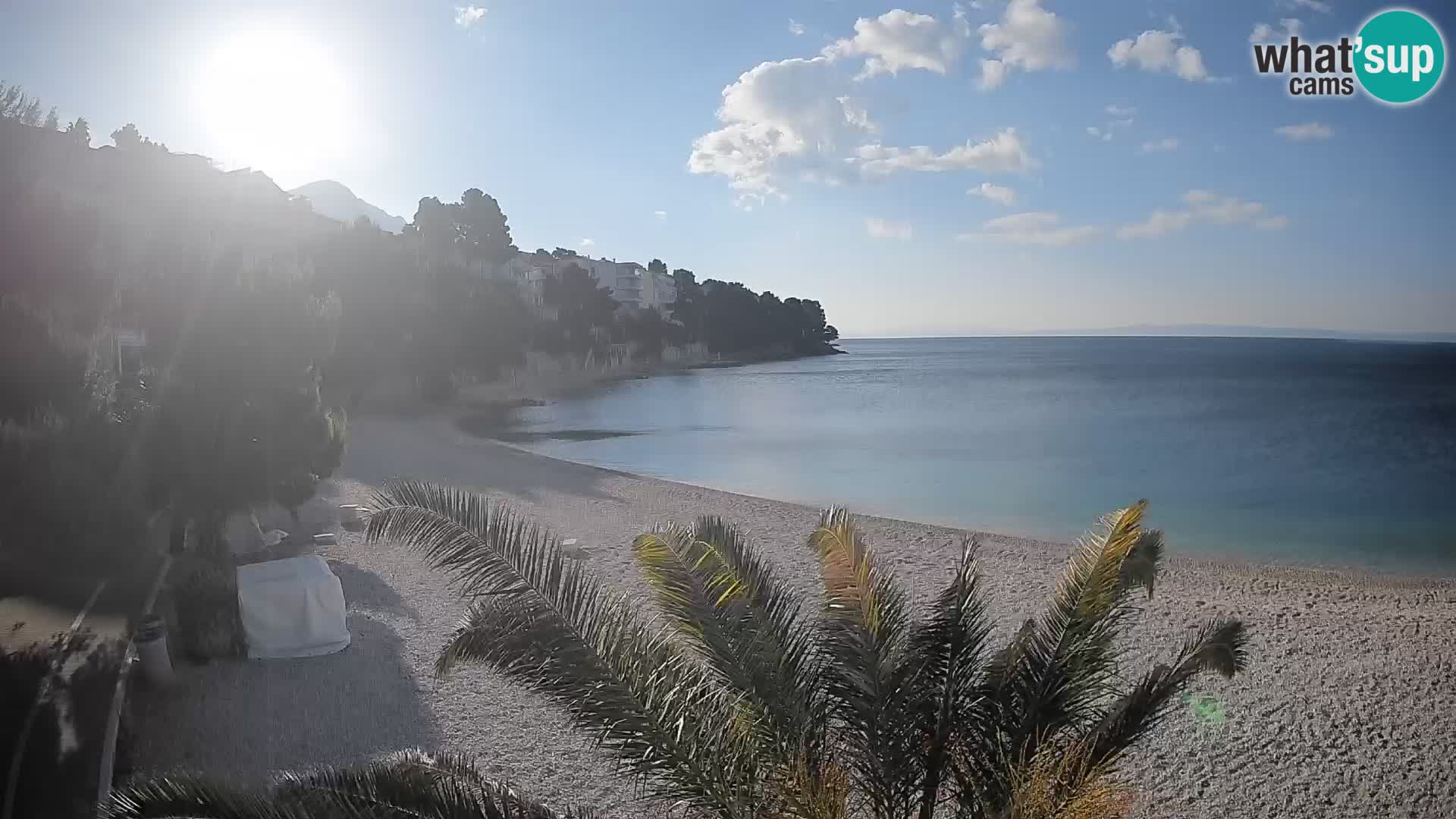 Web kamera Plaža Lučica Brela – Pogled uživo na jadransku obalu