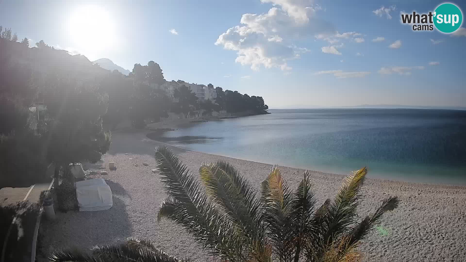 Webcam Lučica Strand Beach Brela – Liveblick von der Adriaküste