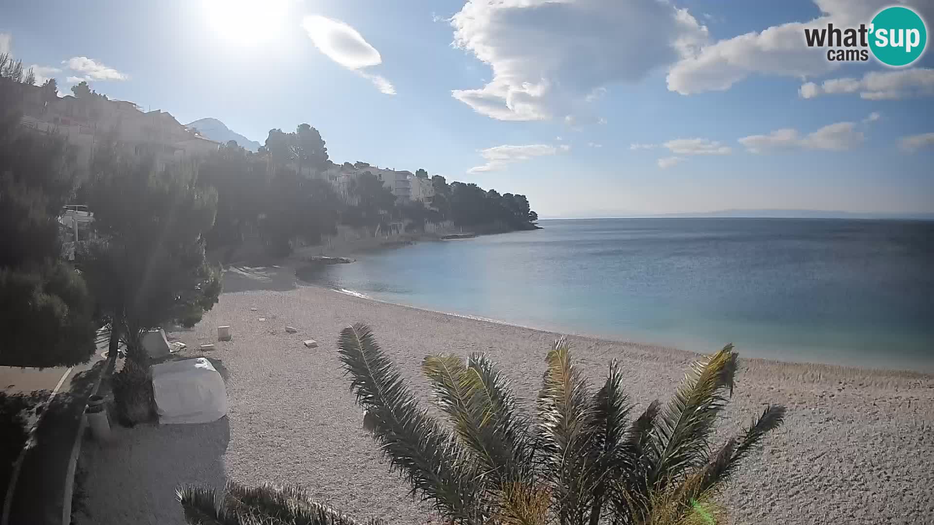 Spletna kamera Plaža Lučica Brela – Pogled v živo na Jadransko obalo