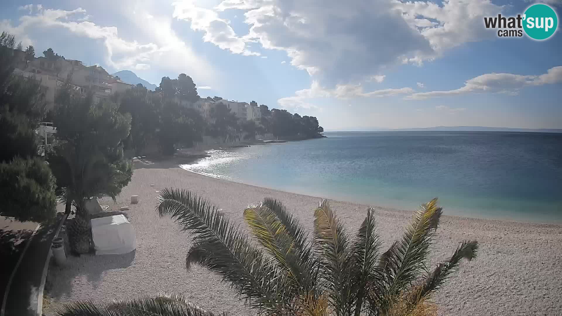 Web kamera Plaža Lučica Brela – Pogled uživo na jadransku obalu