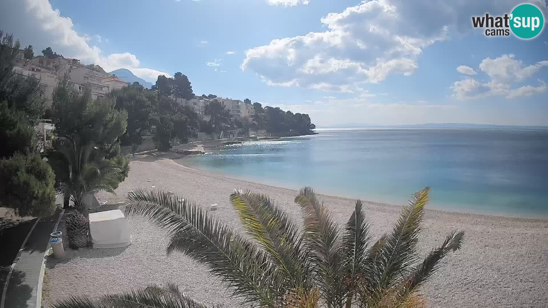 Web kamera Plaža Lučica Brela – Pogled uživo na jadransku obalu