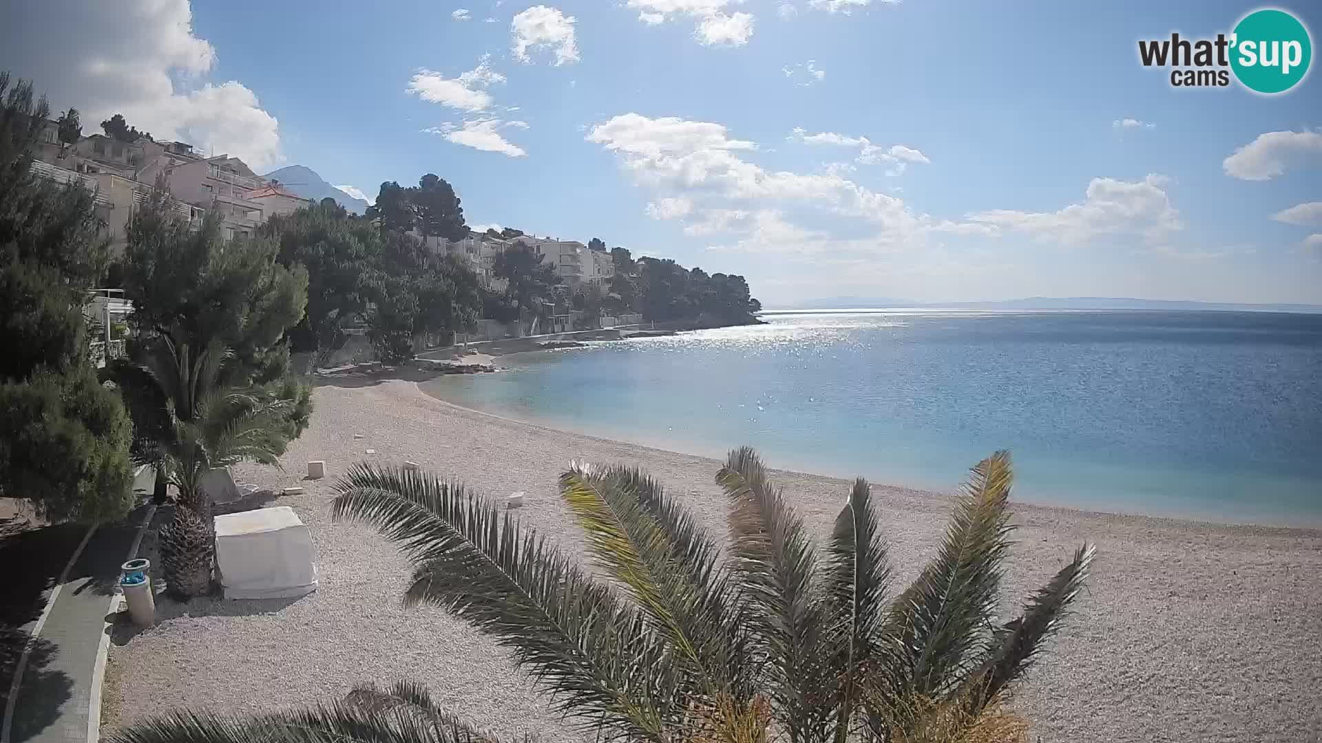 Web kamera Plaža Lučica Brela – Pogled uživo na jadransku obalu