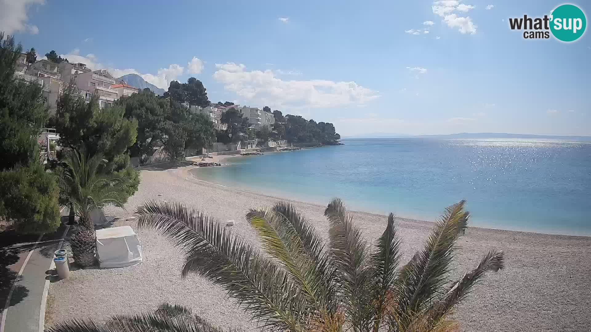 Spletna kamera Plaža Lučica Brela – Pogled v živo na Jadransko obalo