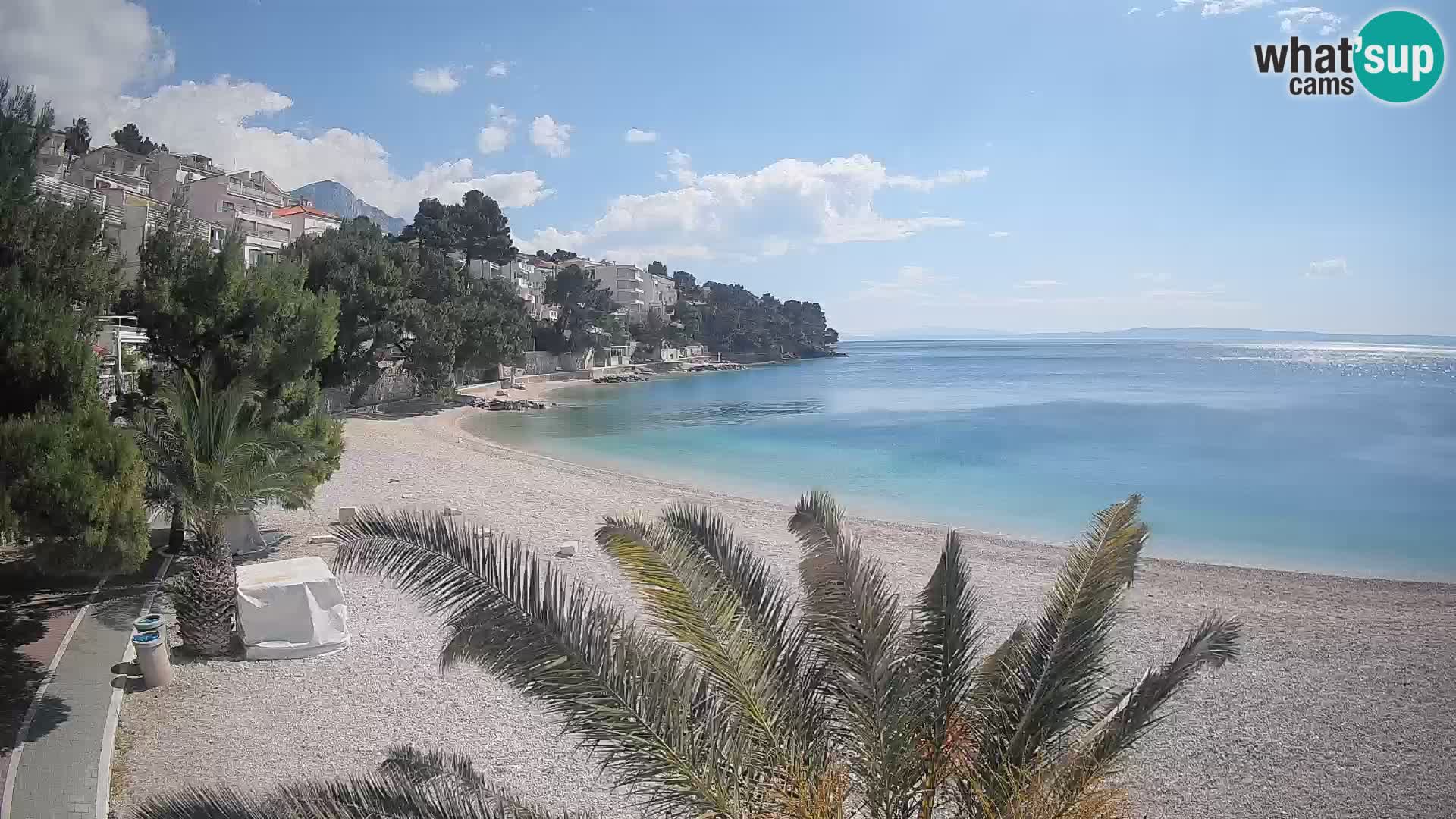 Webcam Lučica Strand Beach Brela – Liveblick von der Adriaküste