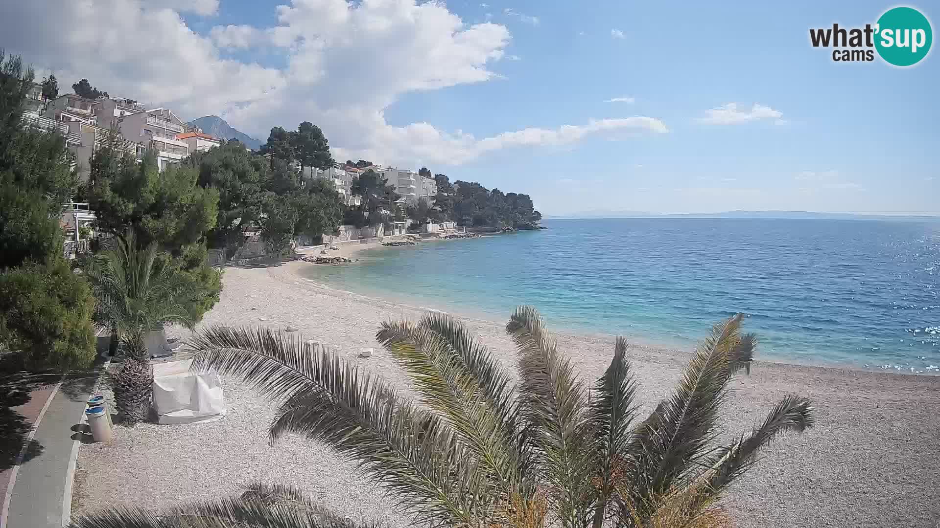 Webcam Lučica Strand Beach Brela – Liveblick von der Adriaküste