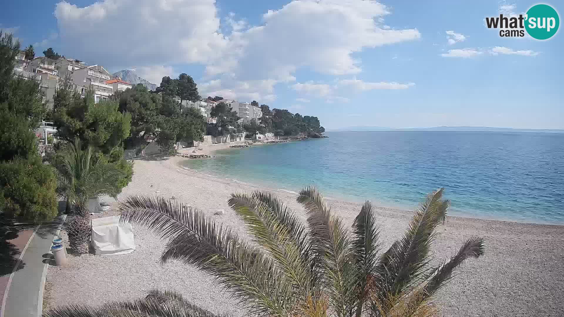 Webcam Lučica Strand Beach Brela – Liveblick von der Adriaküste