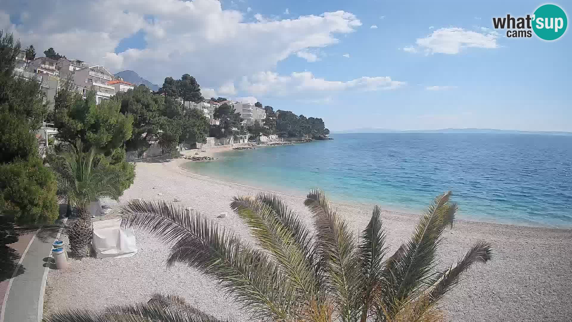 Webcam Lučica Strand Beach Brela – Liveblick von der Adriaküste