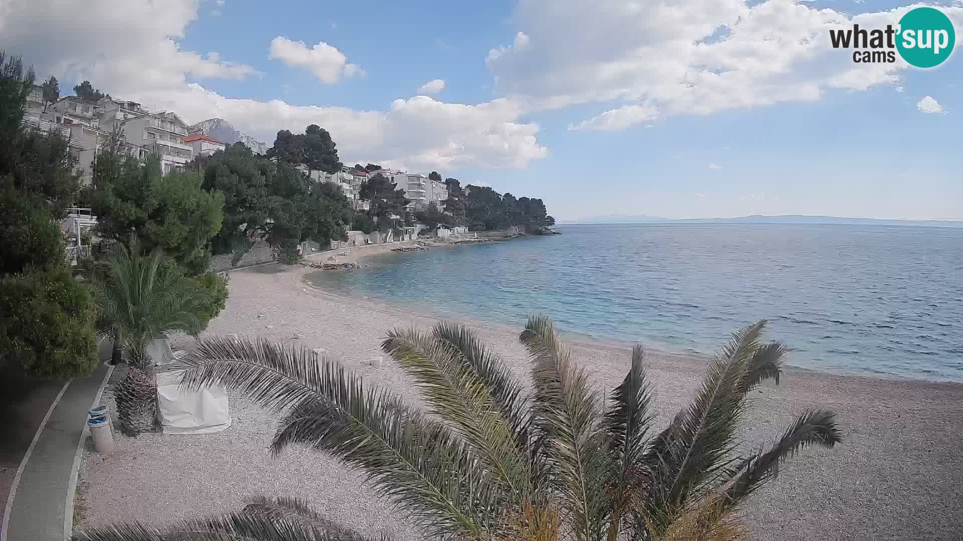 Spletna kamera Plaža Lučica Brela – Pogled v živo na Jadransko obalo