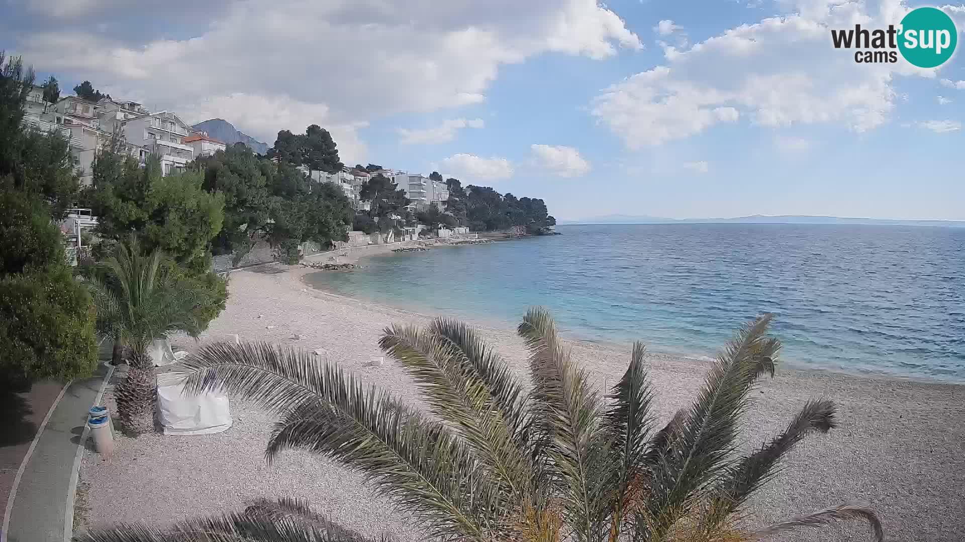 Webcam Lučica Strand Beach Brela – Liveblick von der Adriaküste