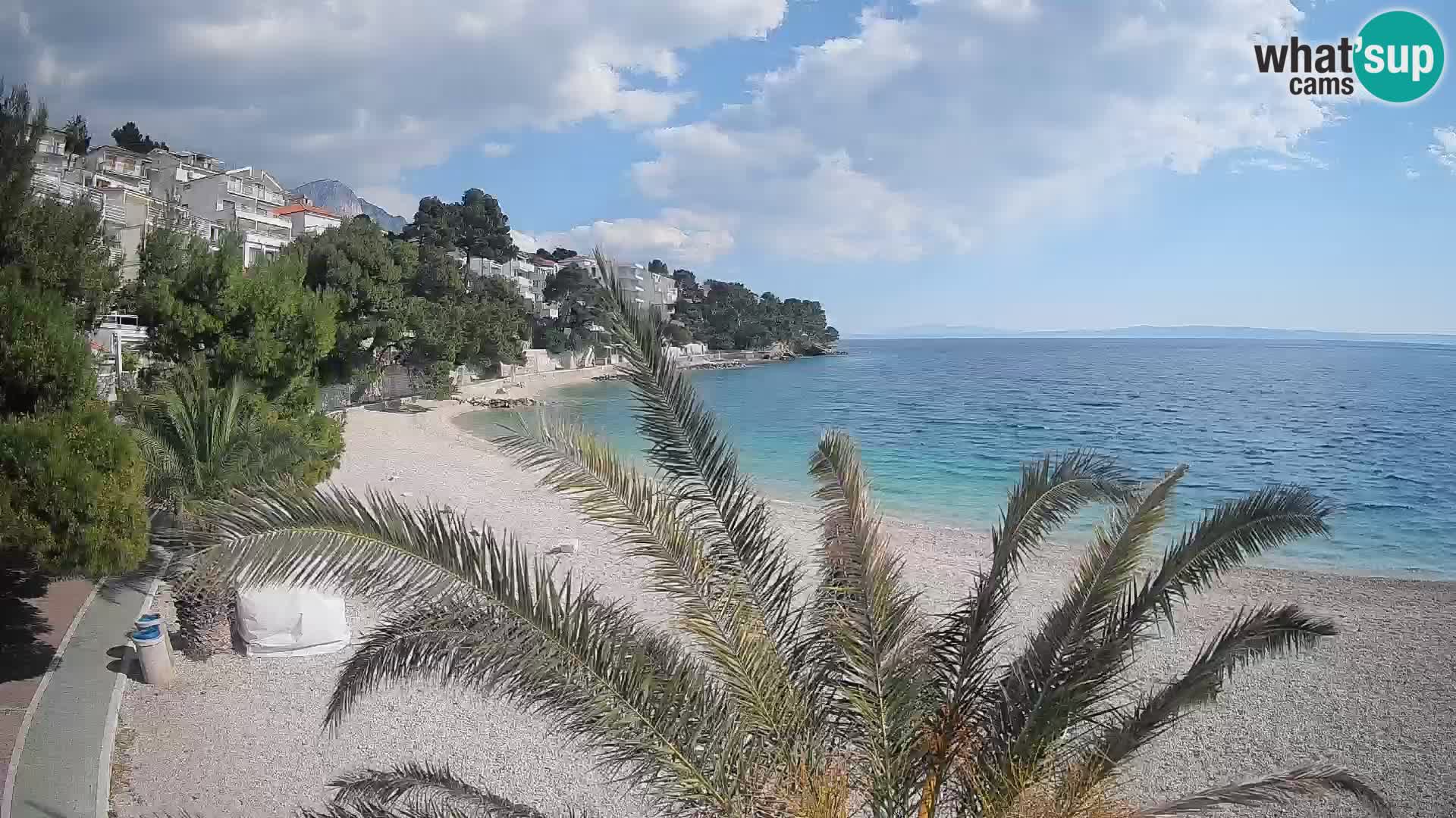 Webcam Lučica Strand Beach Brela – Liveblick von der Adriaküste