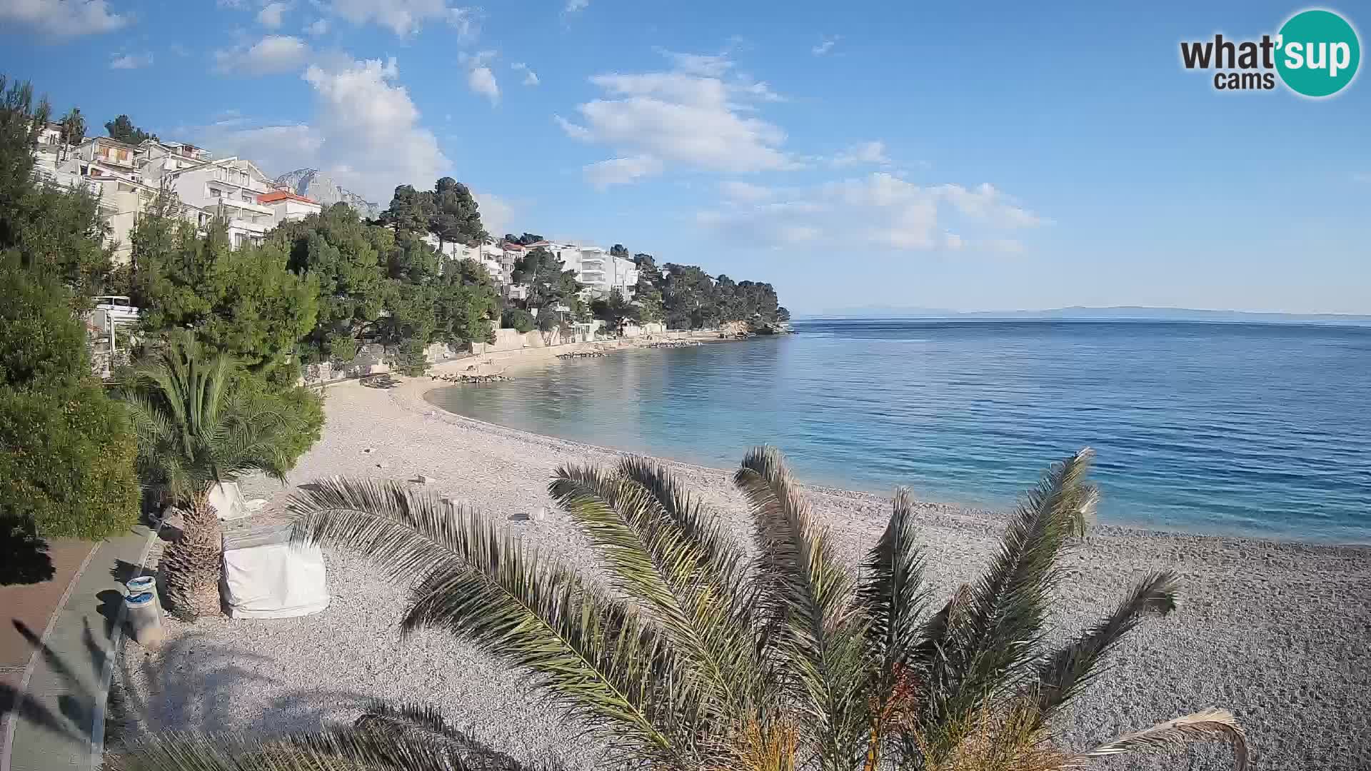 Web kamera Plaža Lučica Brela – Pogled uživo na jadransku obalu