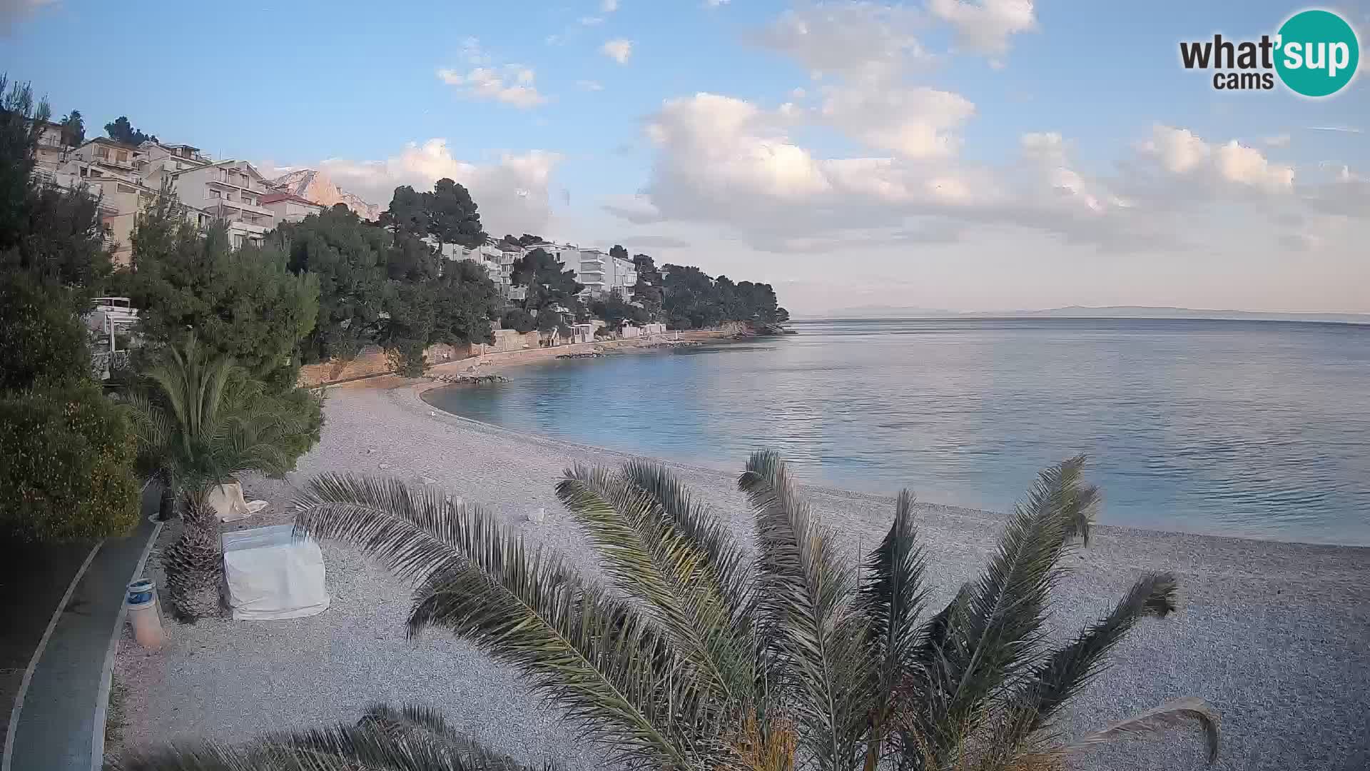 Webcam Lučica Strand Beach Brela – Liveblick von der Adriaküste