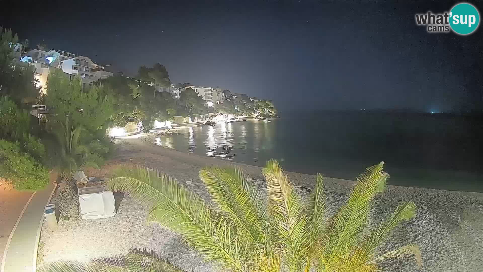 Webcam Lučica Strand Beach Brela – Liveblick von der Adriaküste