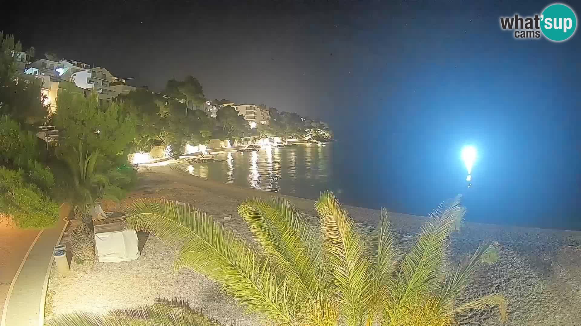 Webcam Lučica Strand Beach Brela – Liveblick von der Adriaküste