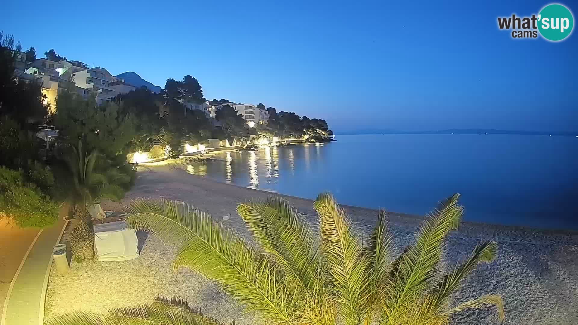 Webcam Lučica Strand Beach Brela – Liveblick von der Adriaküste