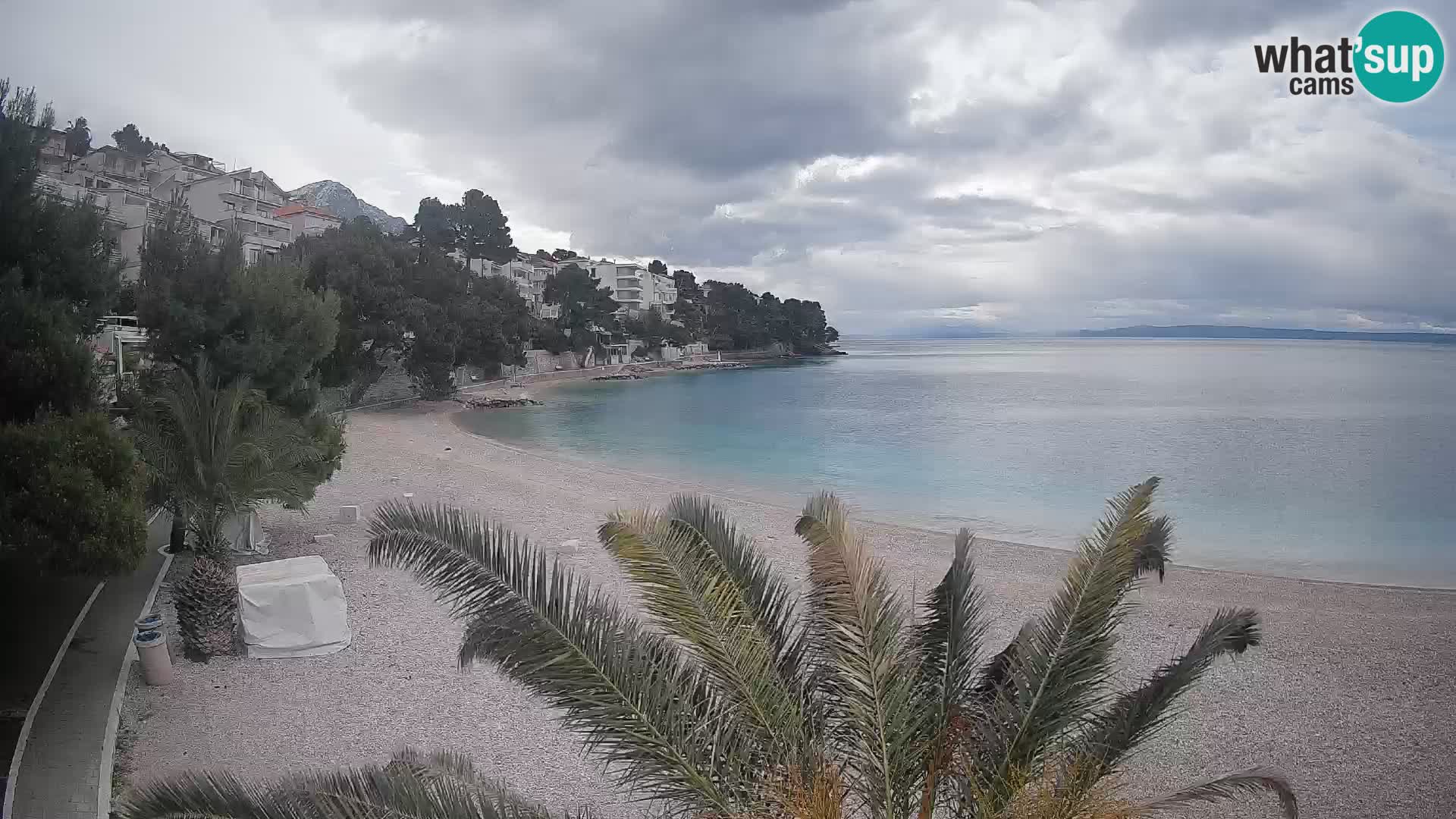 Spletna kamera Plaža Lučica Brela – Pogled v živo na Jadransko obalo