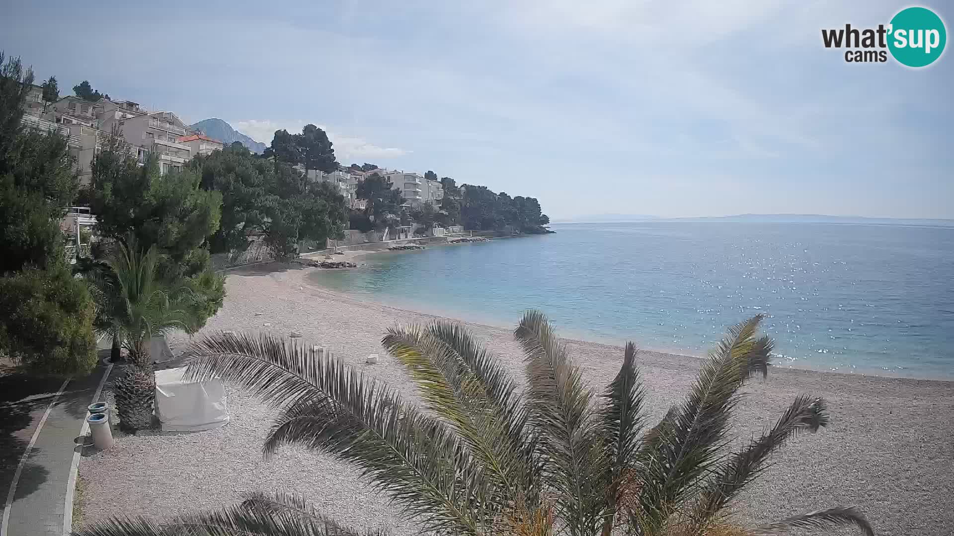 Webcam Lučica Strand Beach Brela – Liveblick von der Adriaküste