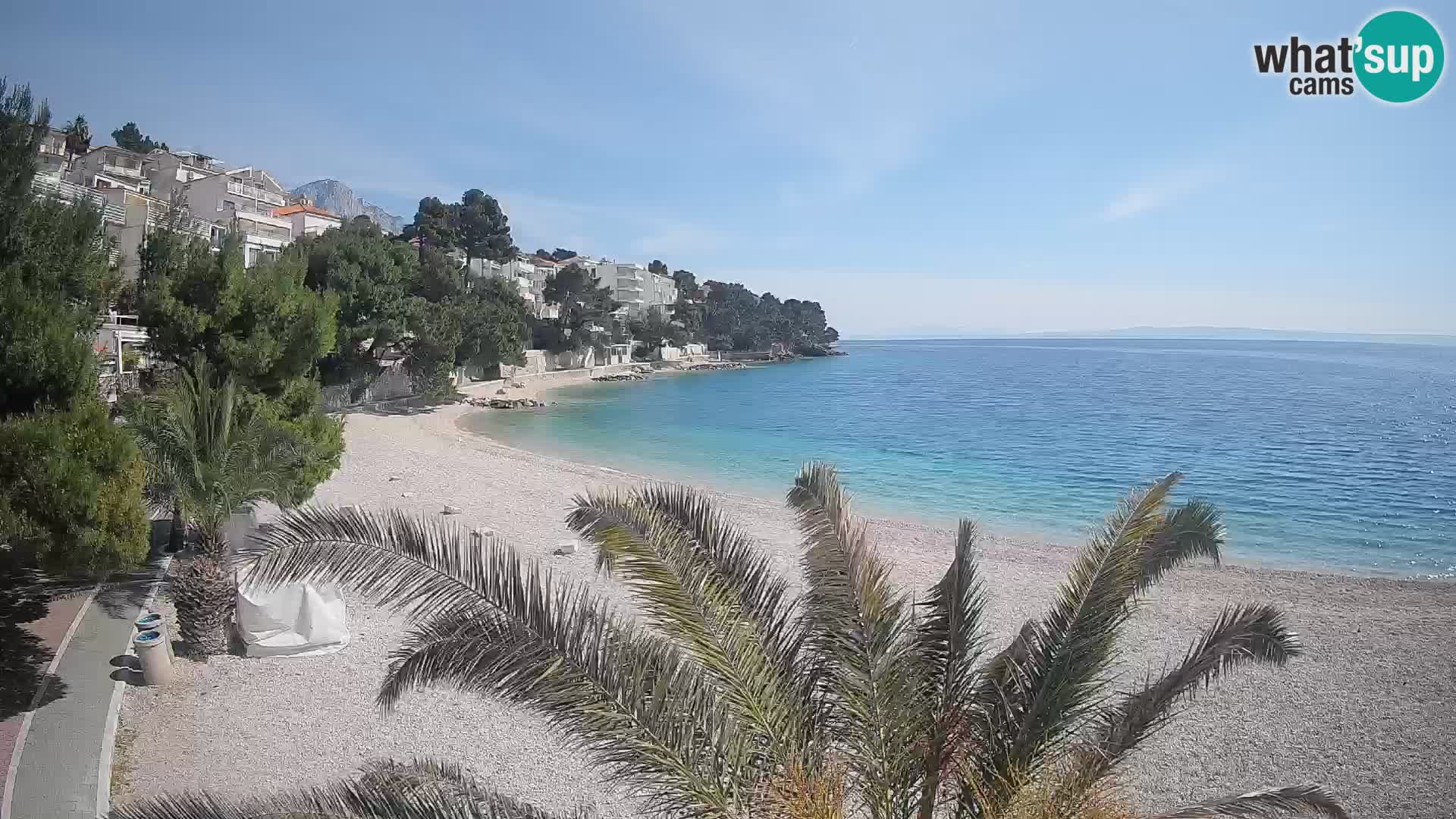 Webcam Plage Lučica Brela – Vue en direct sur la côte adriatique