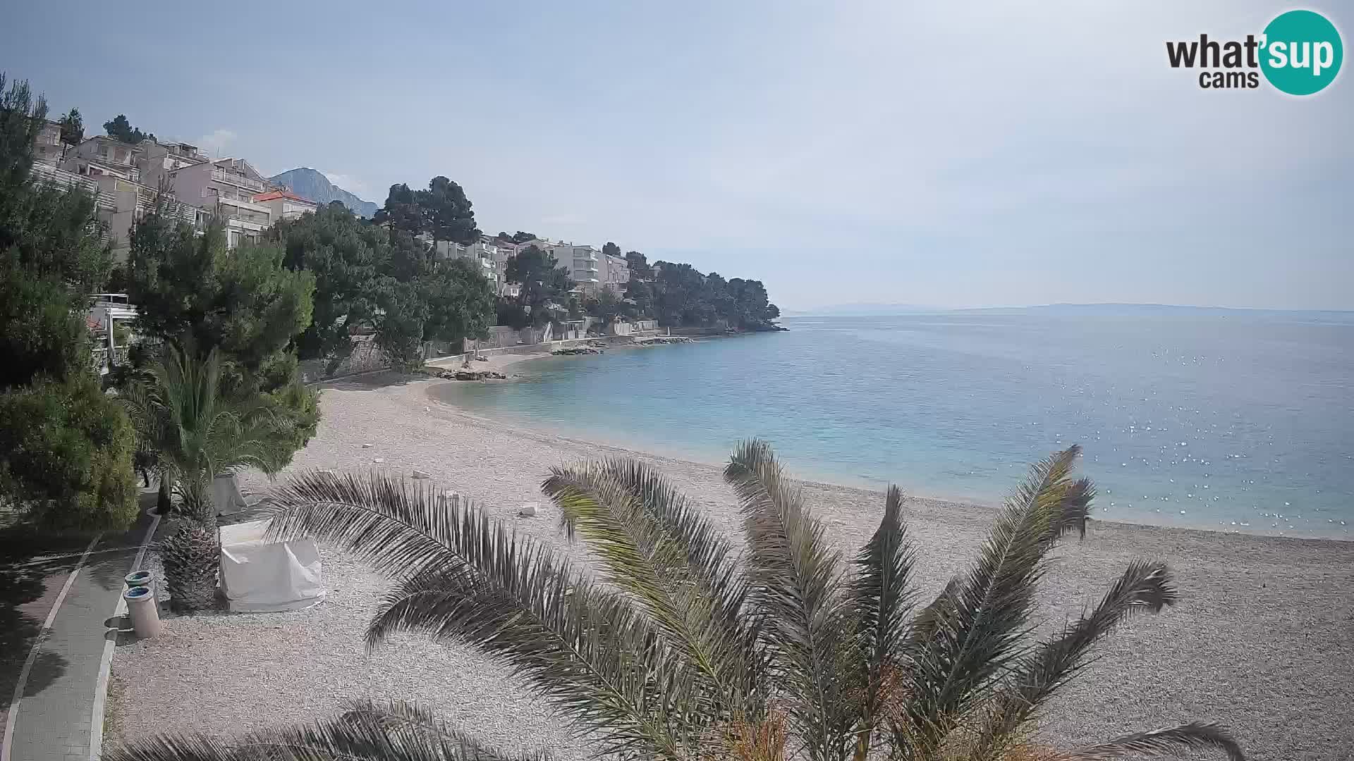 Webcam Lučica Strand Beach Brela – Liveblick von der Adriaküste