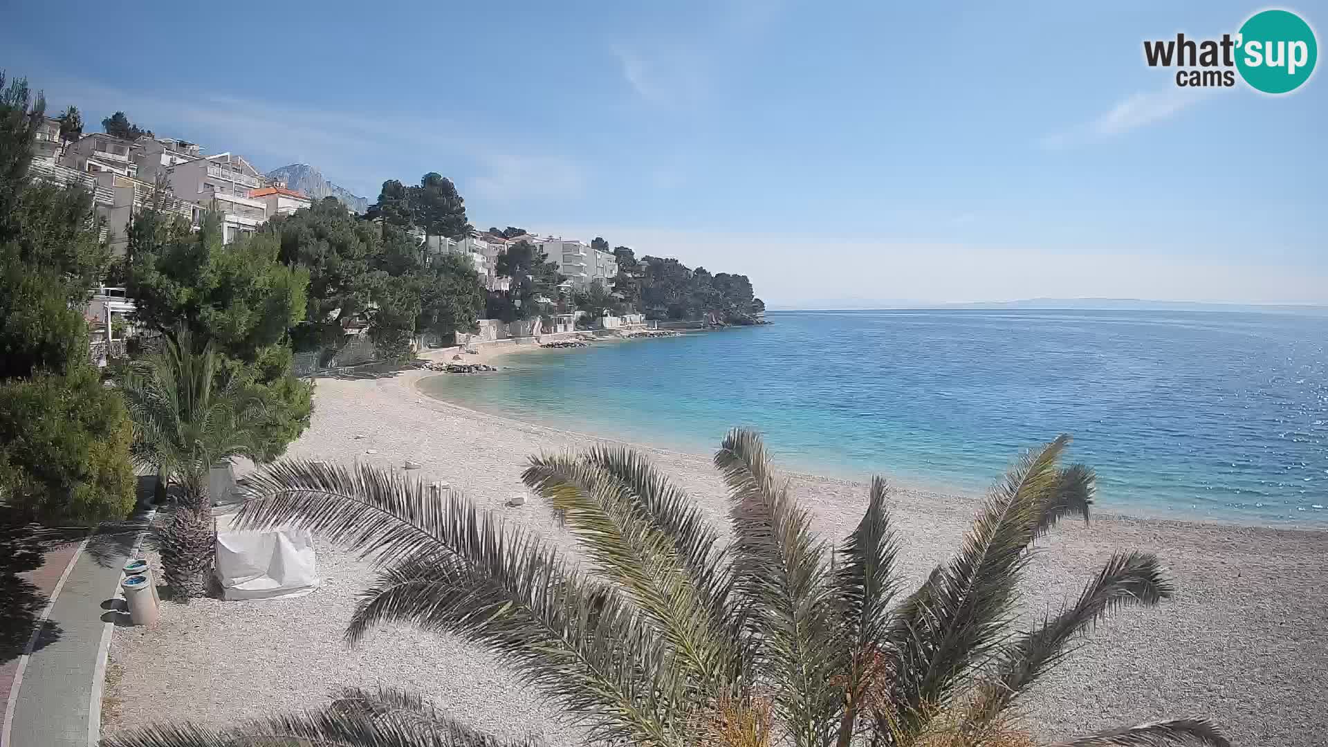 Spletna kamera Plaža Lučica Brela – Pogled v živo na Jadransko obalo