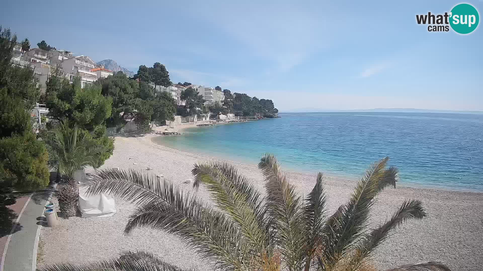 Webcam Plage Lučica Brela – Vue en direct sur la côte adriatique